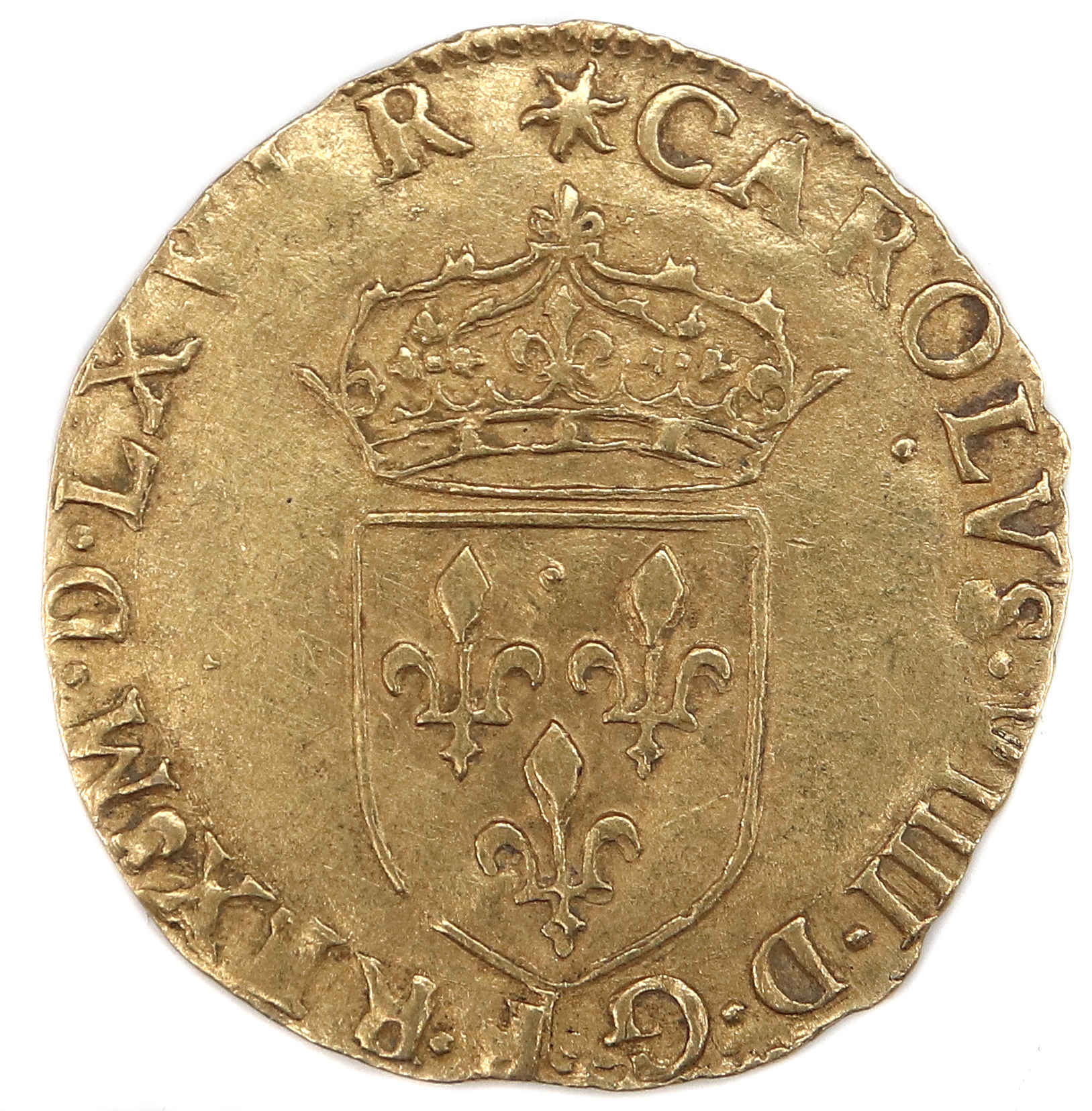 CHARLES VIIII-ECU OR-1566-TOULOUSE-droit