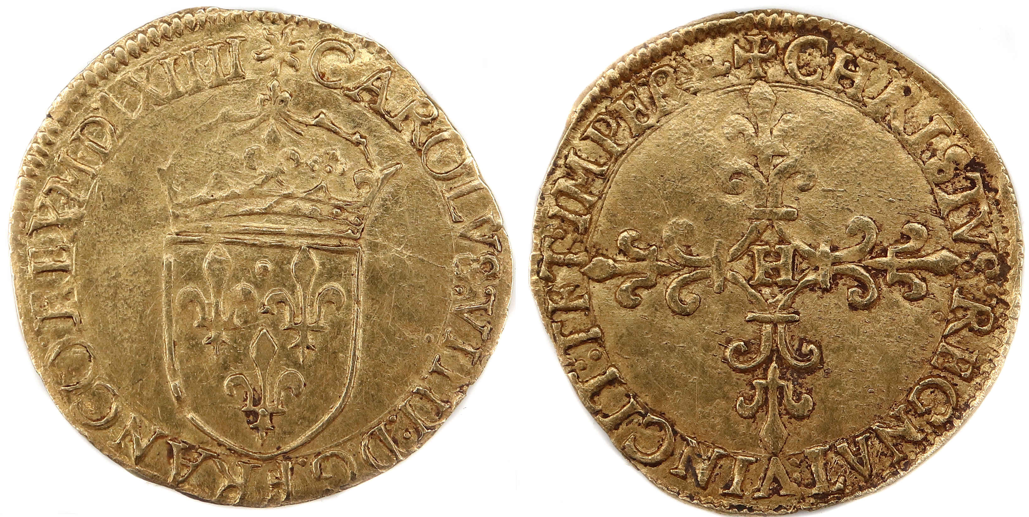 Monnaies royales Ecu d'Or-1564-LA ROCHELLE