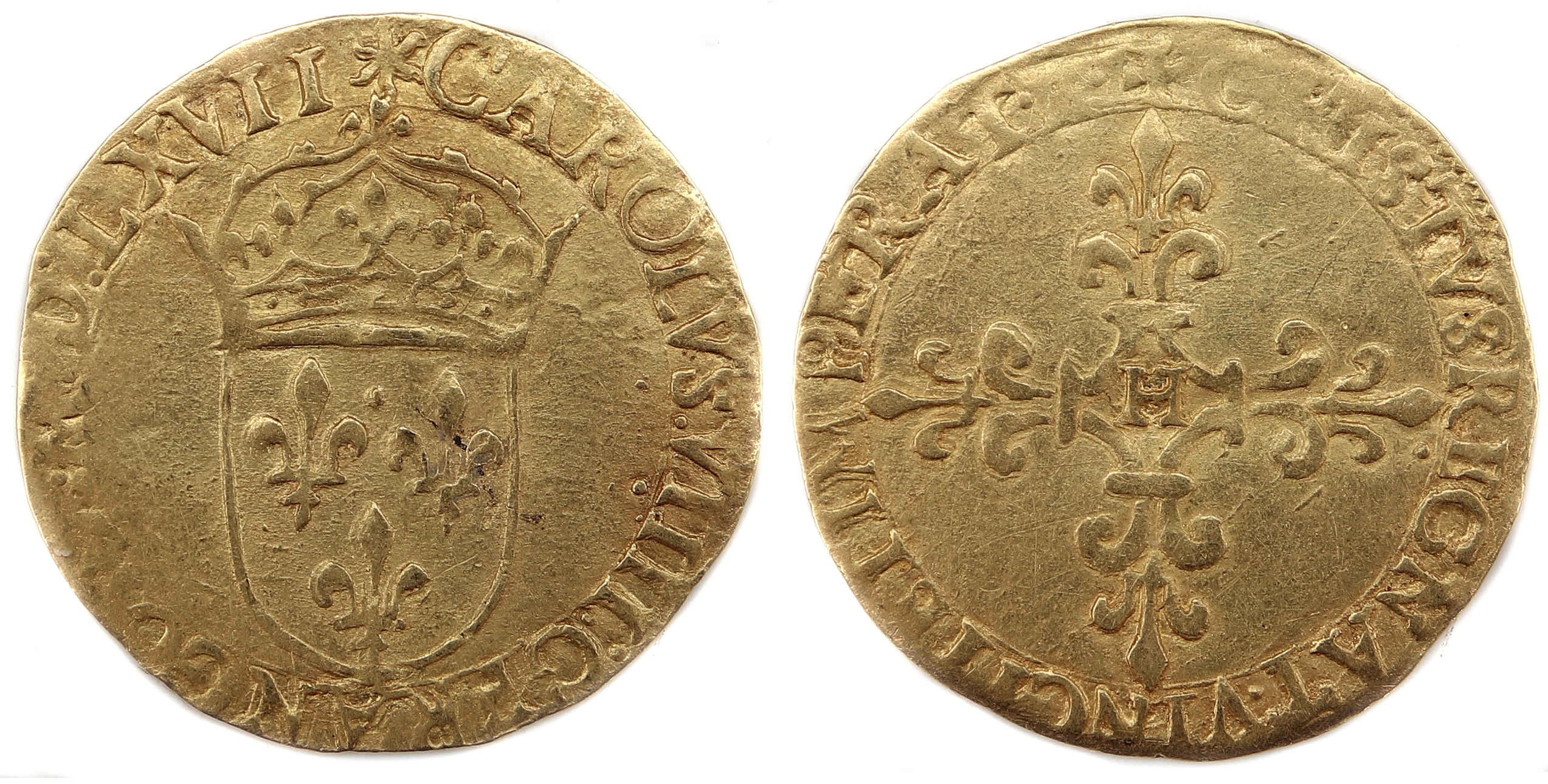 Monnaies royales-Ecu d'or-1567 LA ROCHELLE