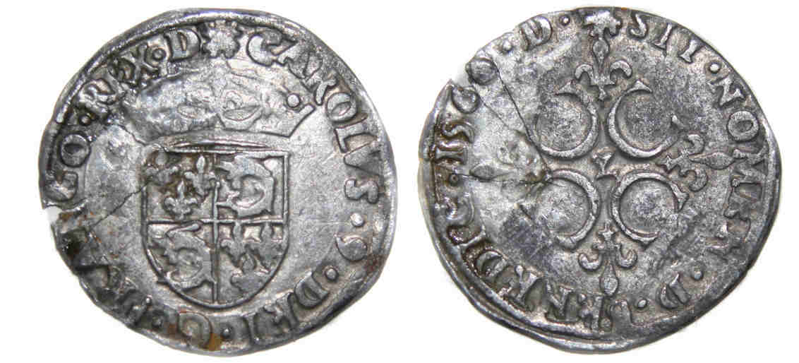 Monnaies CHARLES 9-sol parisis-1566-GRENOBLE