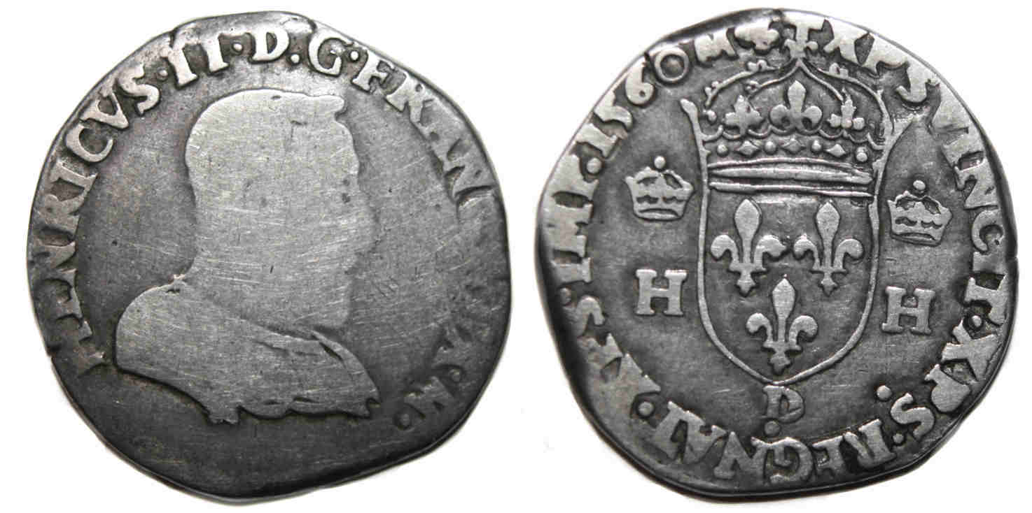 Monnaies royales francaises CHARLES IX TESTON 1560 LYON