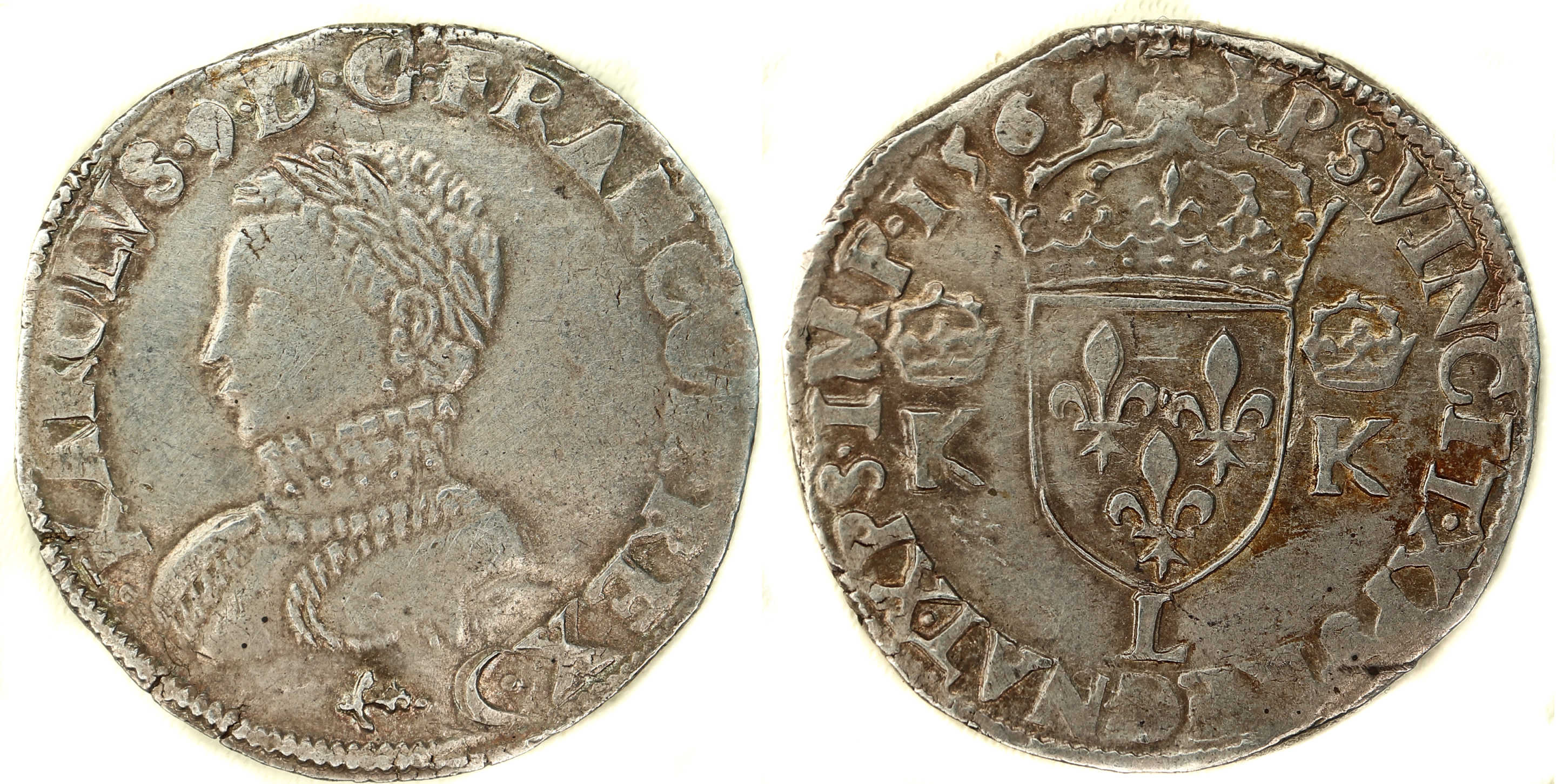 Monnaies royales-Charles IX-teston-1565-BAYONNE