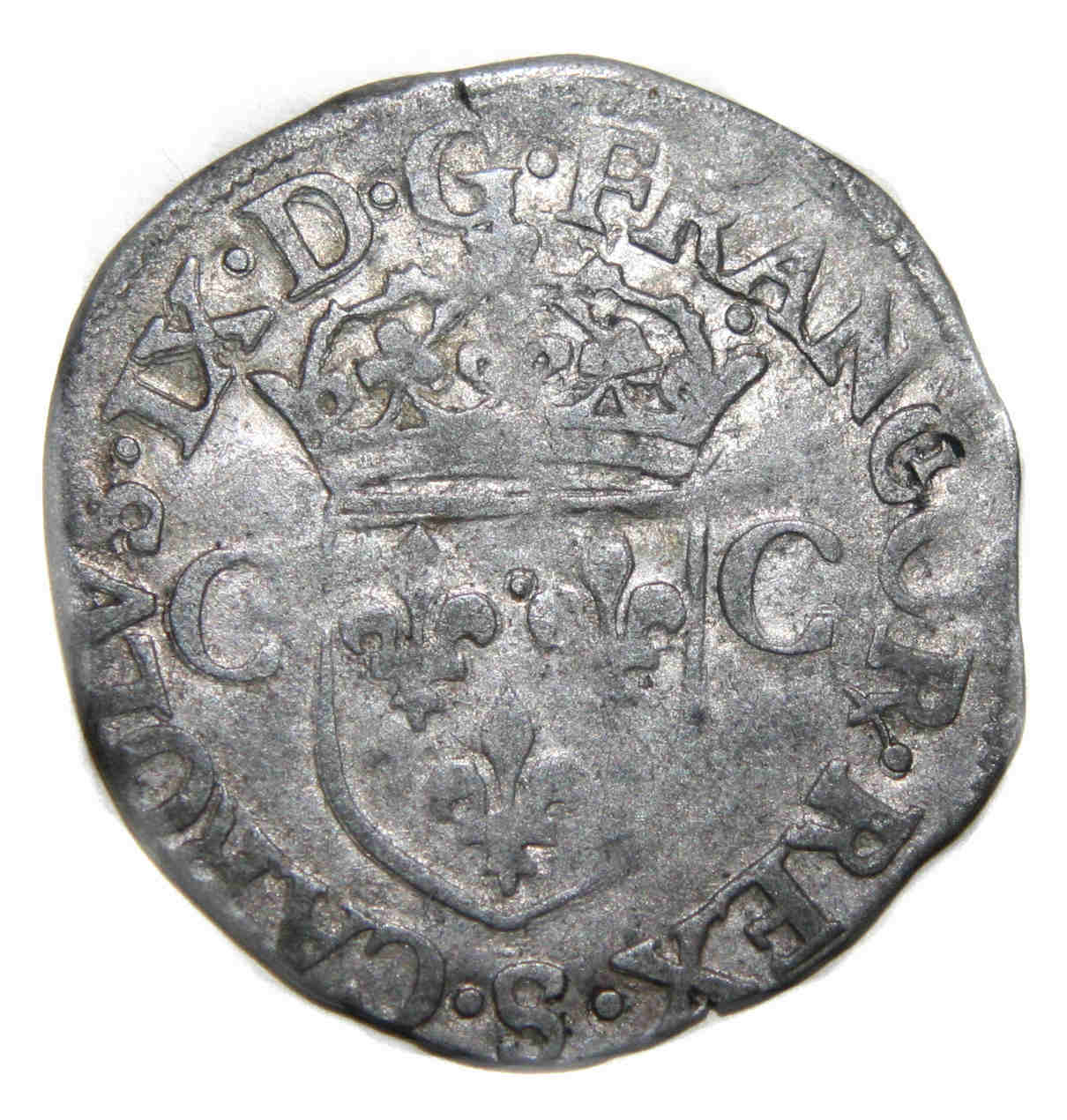 Monnaies royales-CHARLES IX-Douzain-1575-TROYES-droit
