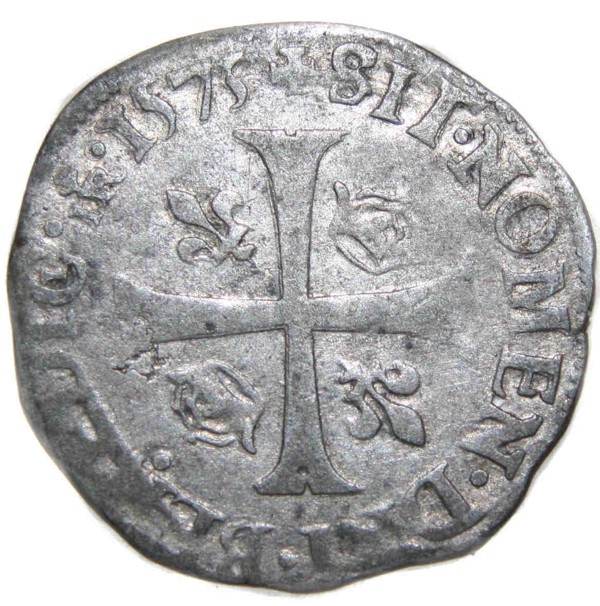 Monnaies royales-Charles IX-douzain-1575-TROYES-revers