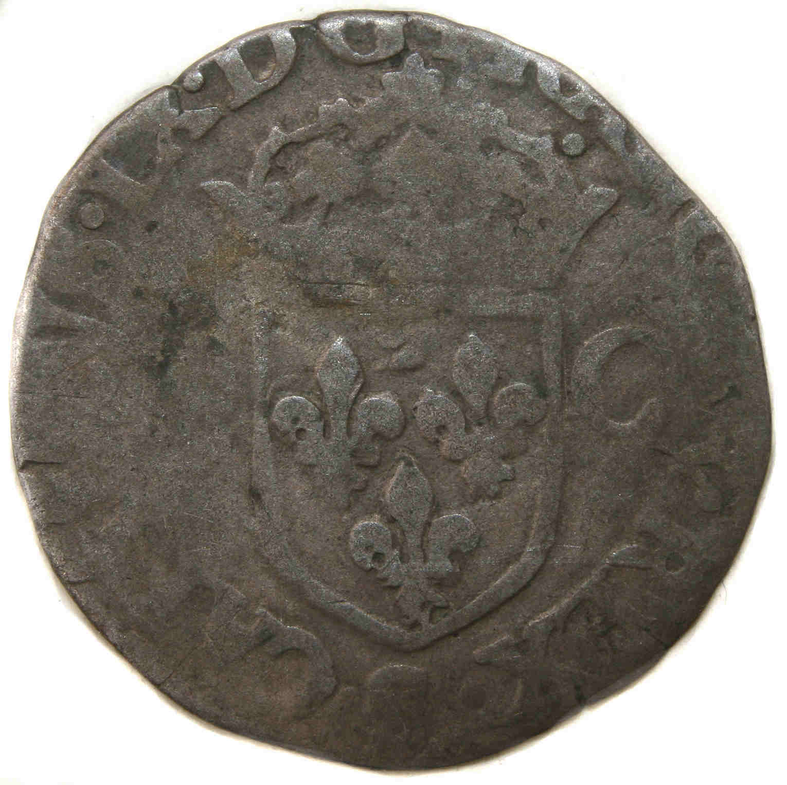 Monnaies royales francaises CHARLES IX Douzain 2 C 1575 TROYES droit