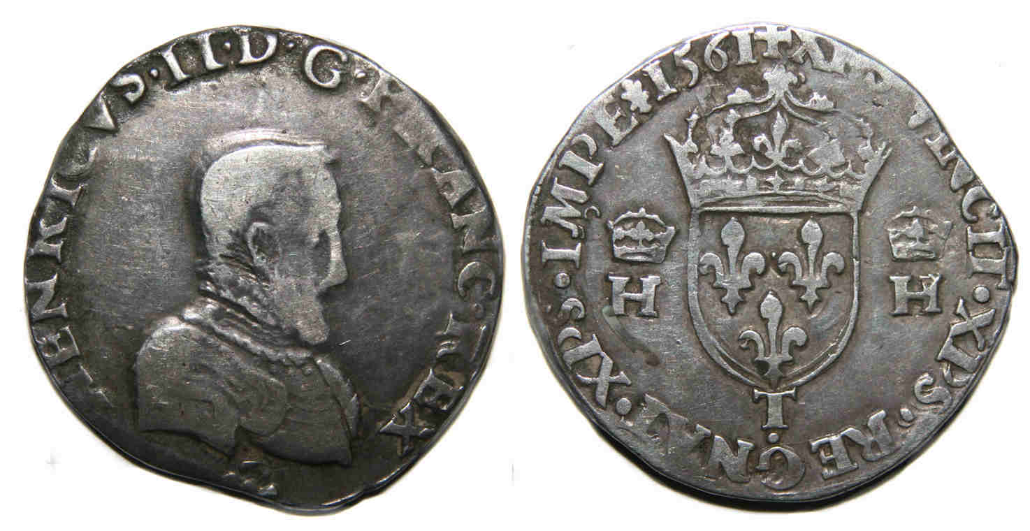CHARLES IX TESTON HENRI II 1561 NANTES