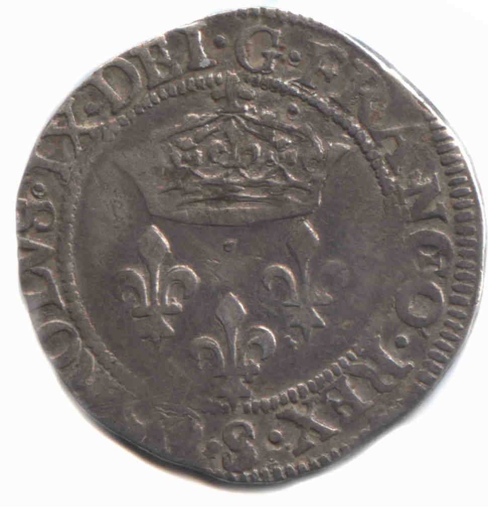 Monnaies royales Double sol 1574 S droit-56