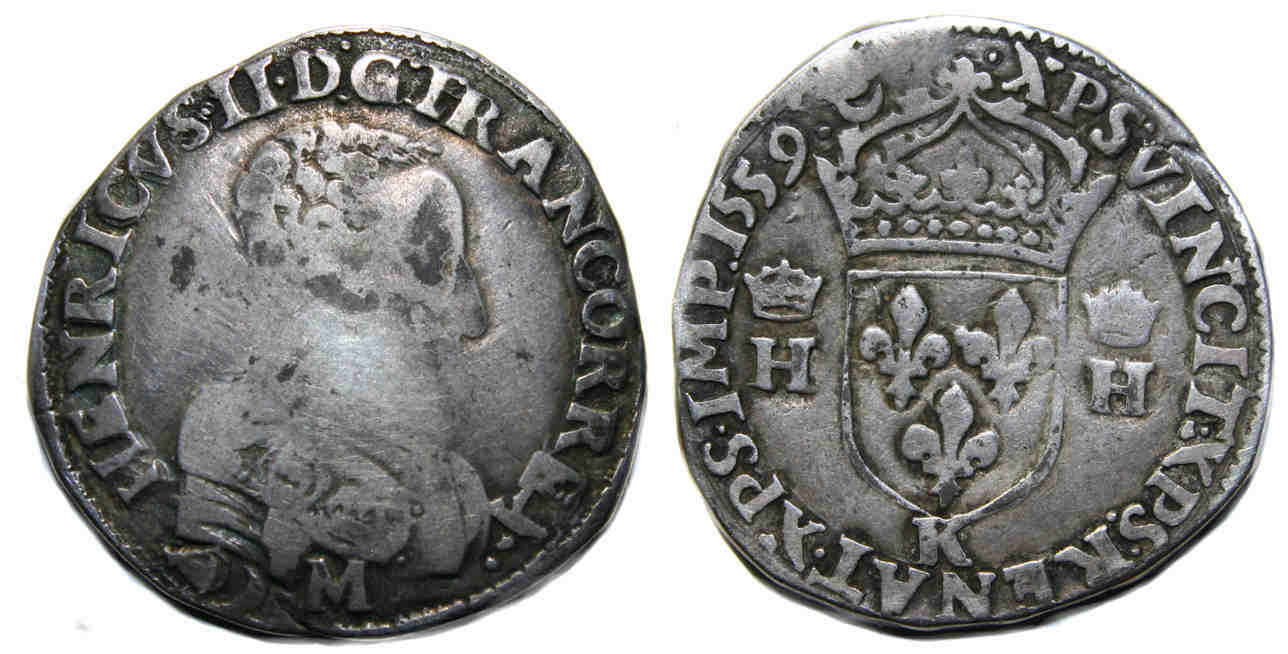 Monnaies royales francaises-FRANCOIS II-TESTON-1559-BORDEAUX