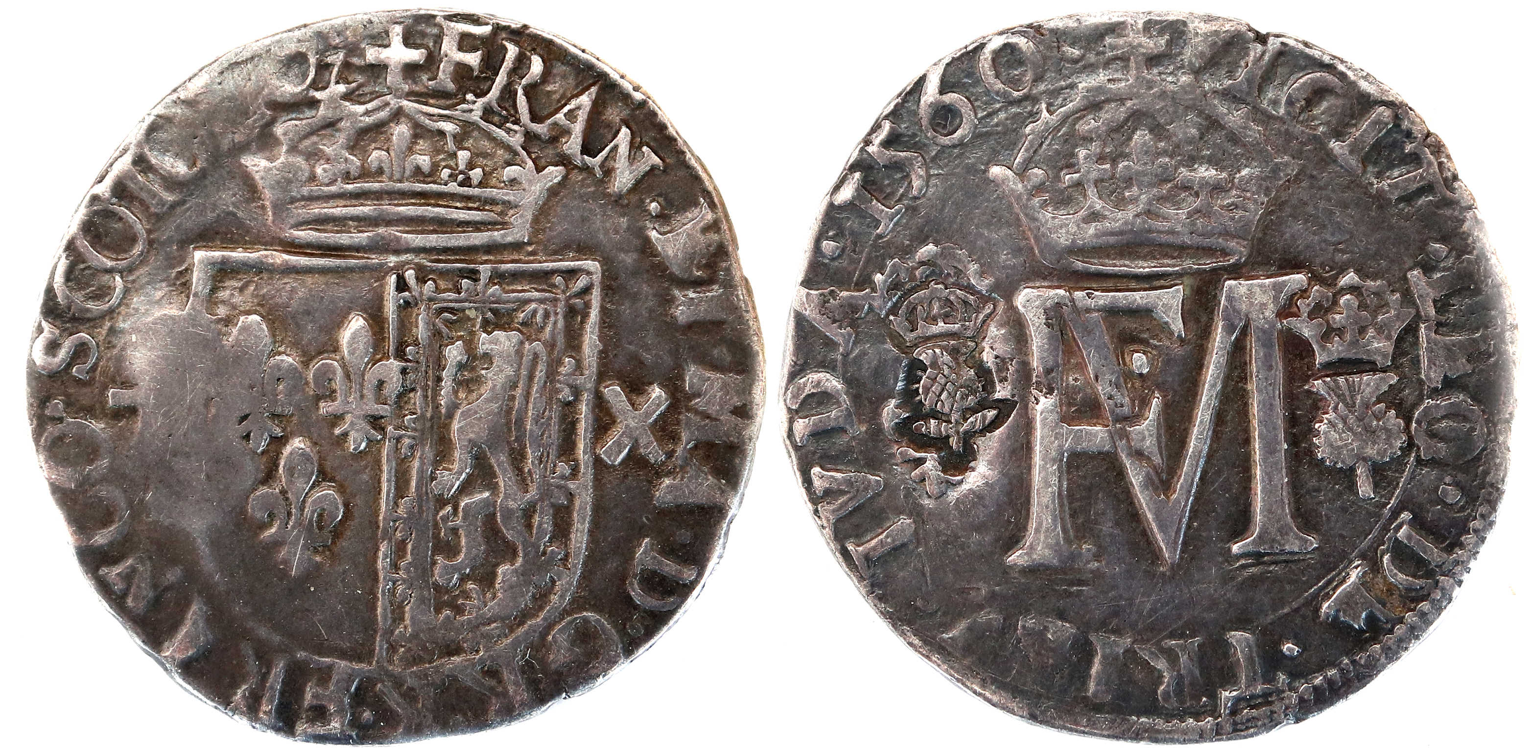 Monnaies royales francaises-FRANCOIS II-TESTON-1560-EDIMBOURG