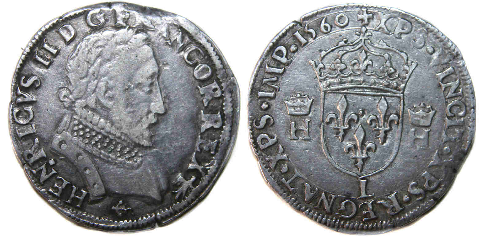 Monnaies royales francaises FRANCOIS II TESTON 1560 BAYONNE