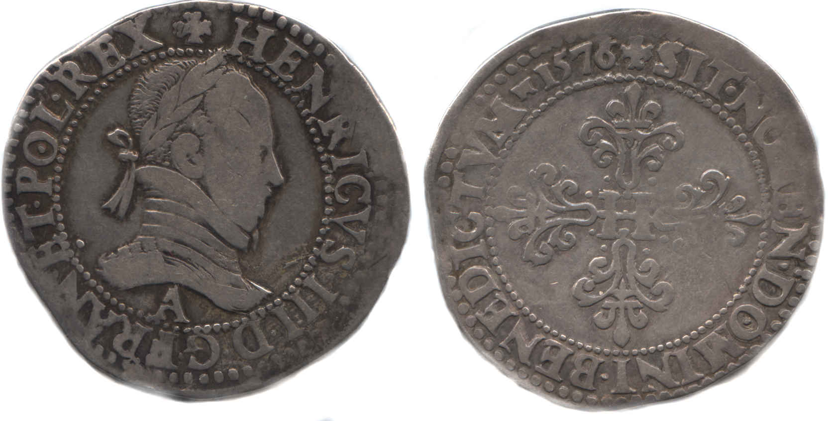 Monnaies royales francaises-HENRI III-1576-FRANC-Paris