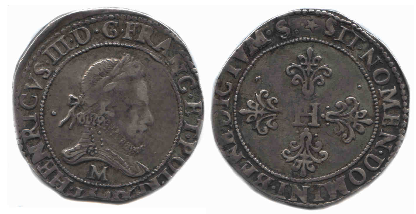Monnaies royales-Henri III-1585-TOULOUSE