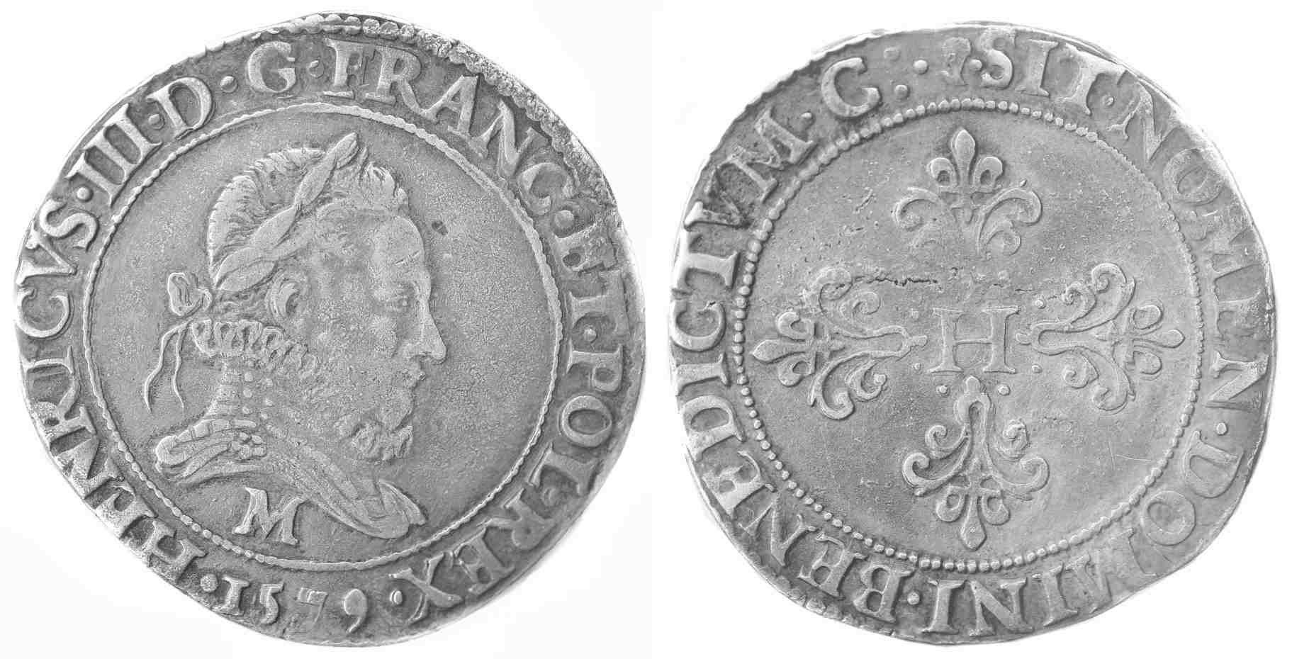 Monnaies royales HENRI III Franc 1579 Toulouse