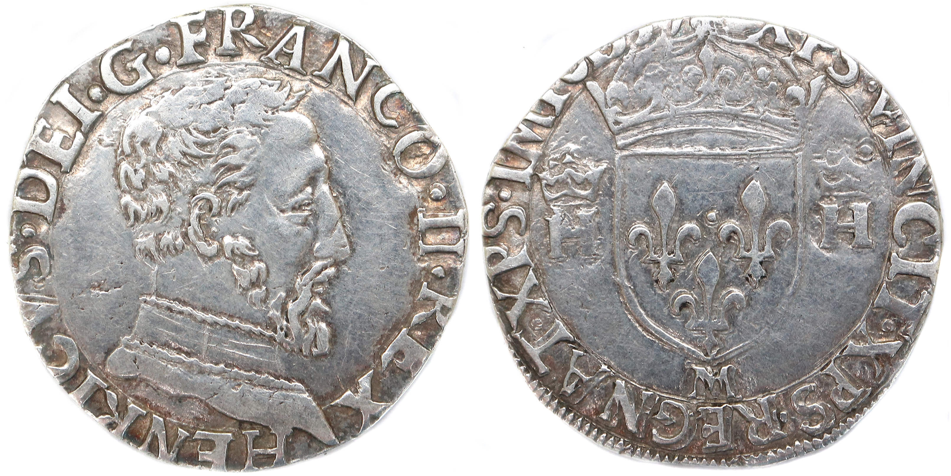 Monnaies royales francaises FRANCOI II Demi teston 1559 TOULOUSE