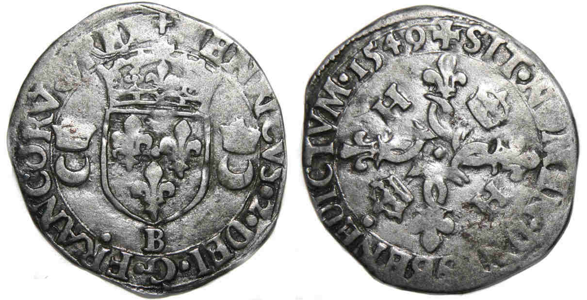 HENRI II DOUZAIN CROISSANTS 1549 ROUEN