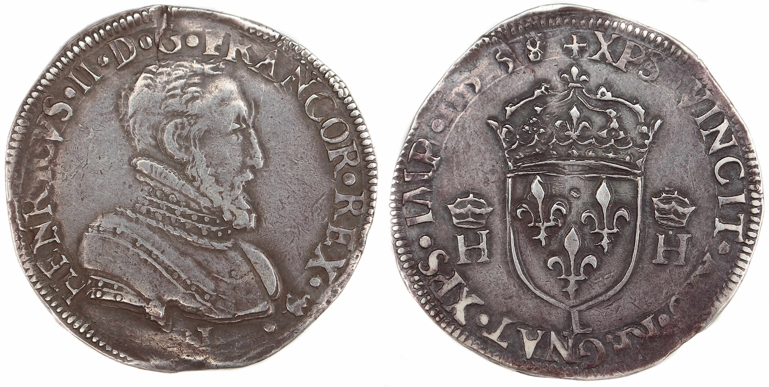 Monnaies royales-HENRI II TESTON 1558