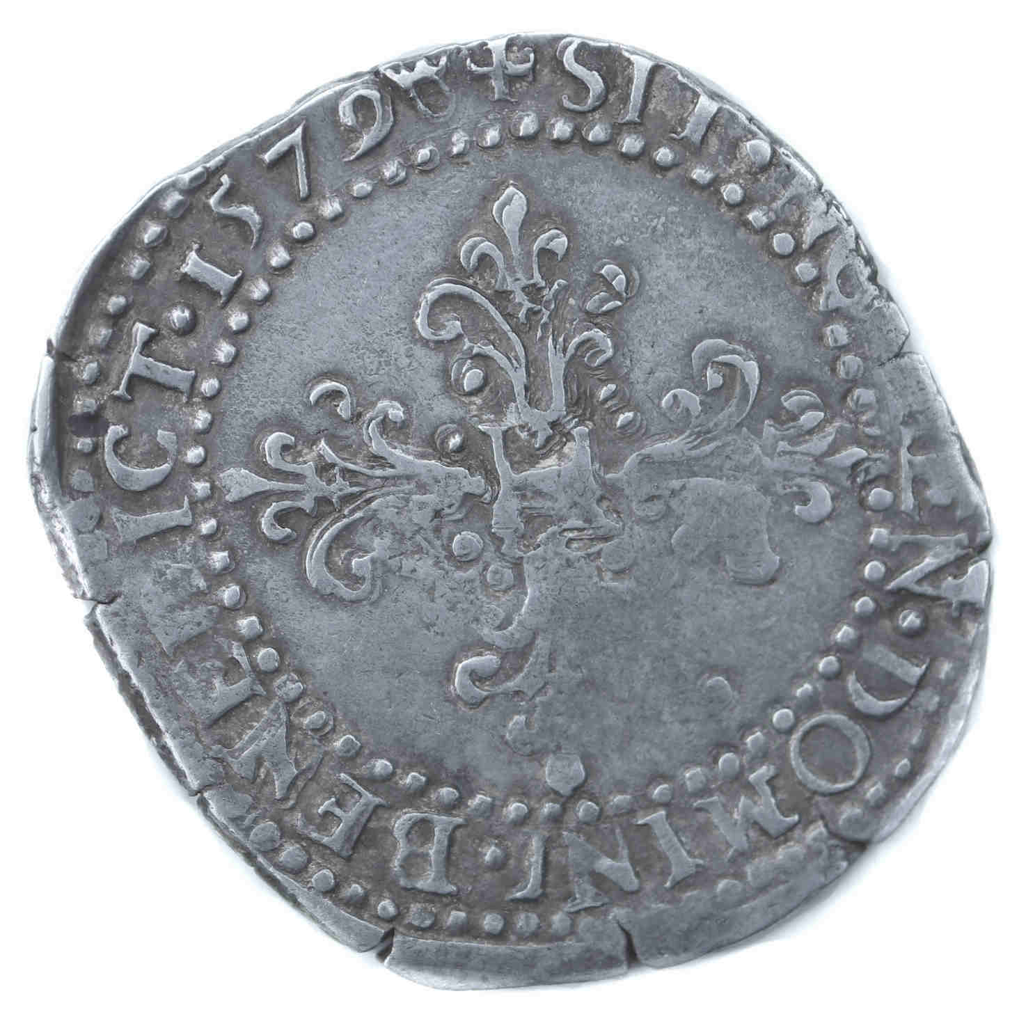 HENRI III DEMI FRANC 1579 LIMOGES REVERS