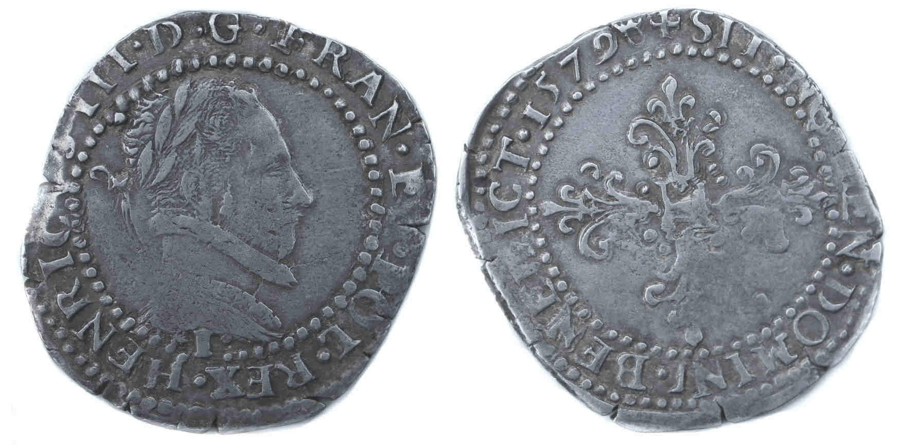 HENRI III DEMI FRANC 1579 LIMOGES