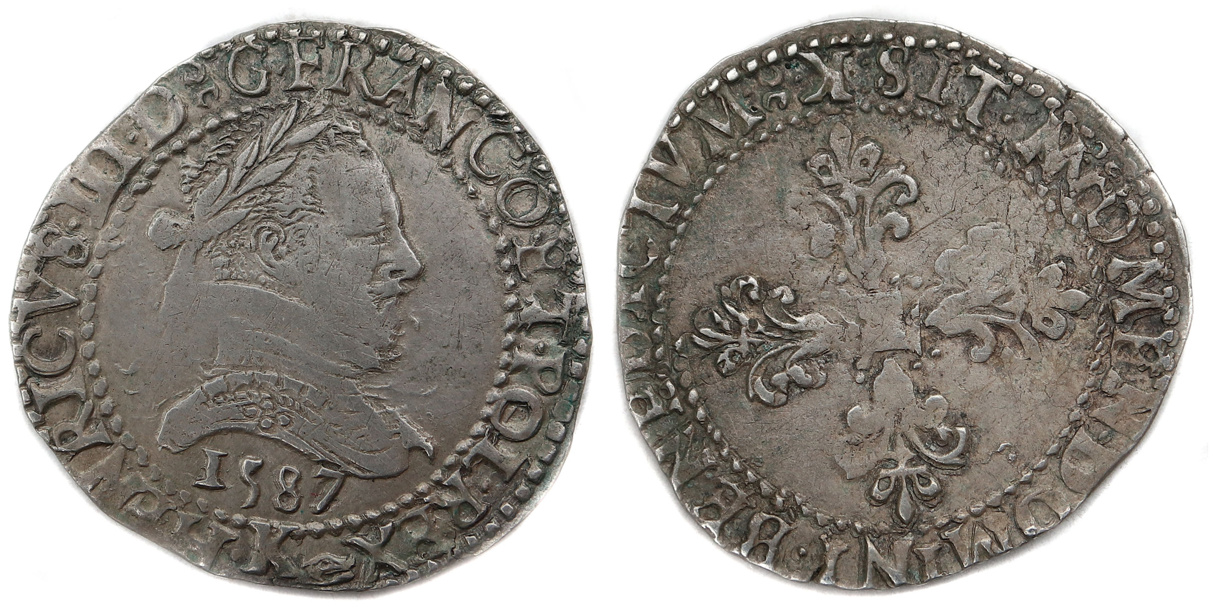 HENRI III DEMI FRANC 1587 BORDEAUX