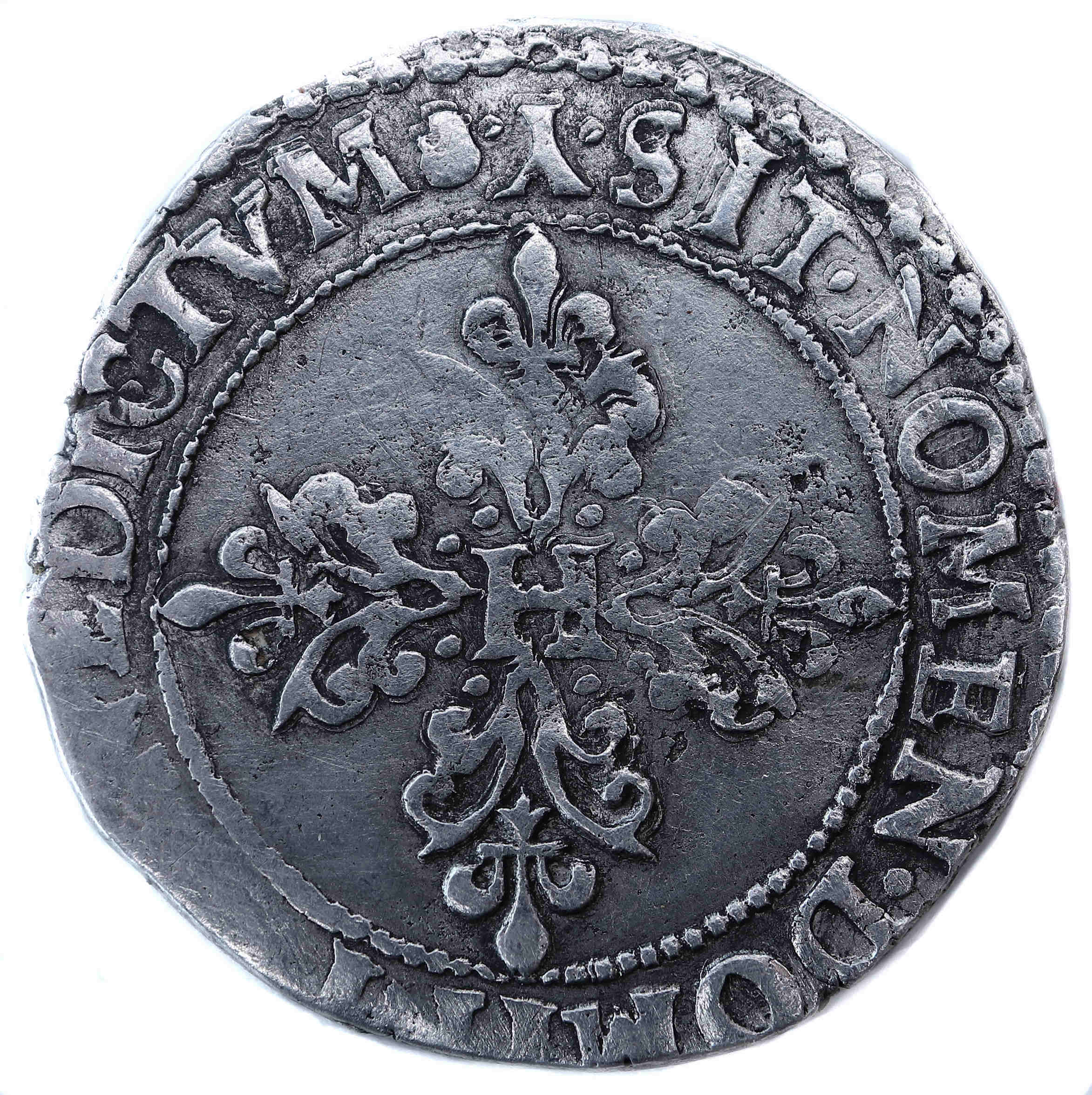 HENRI III DEMI FRANC 1587 BOURGES revers