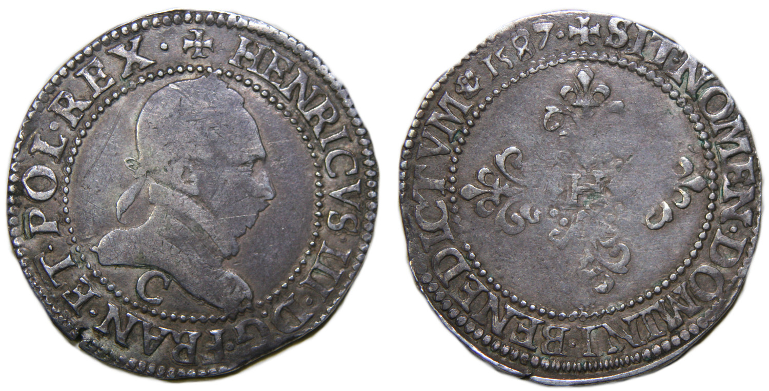 HENRI III-demi franc-1587-ST LO
