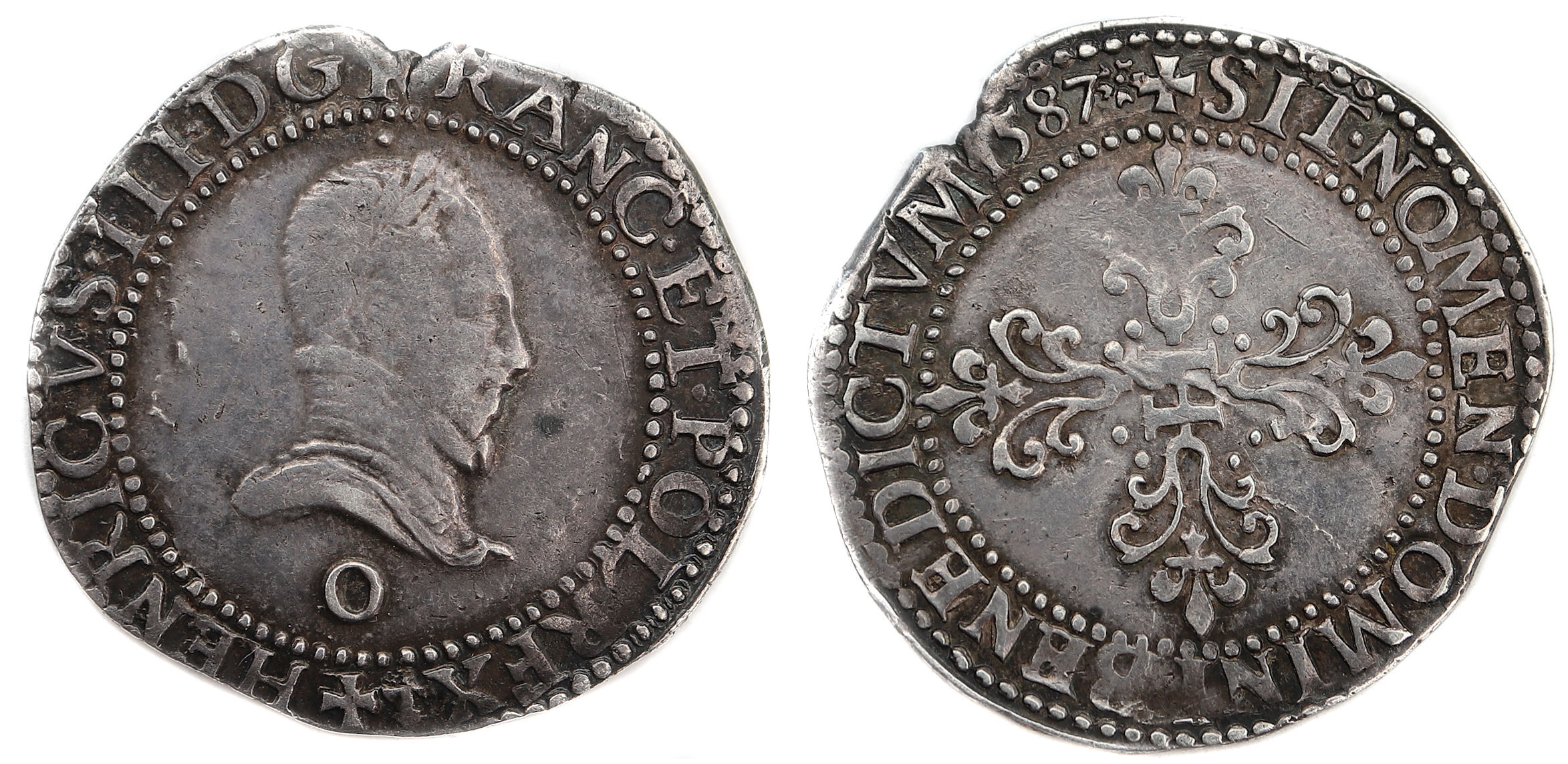 HENRI III-demi franc-1587-RIOM