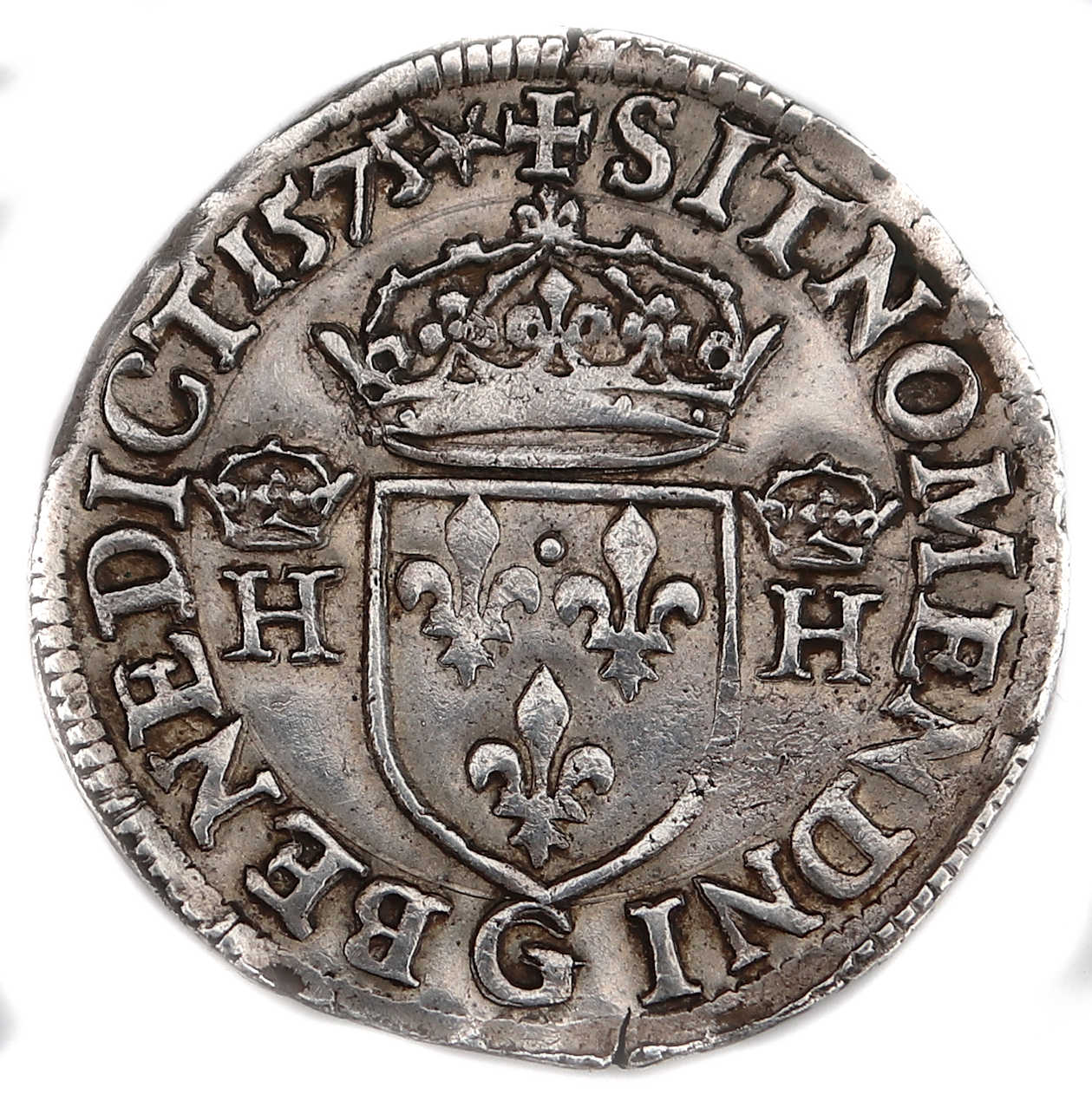 Monnaies royales francaises-HENRI III-demi teston-1575-POITIERS-revers