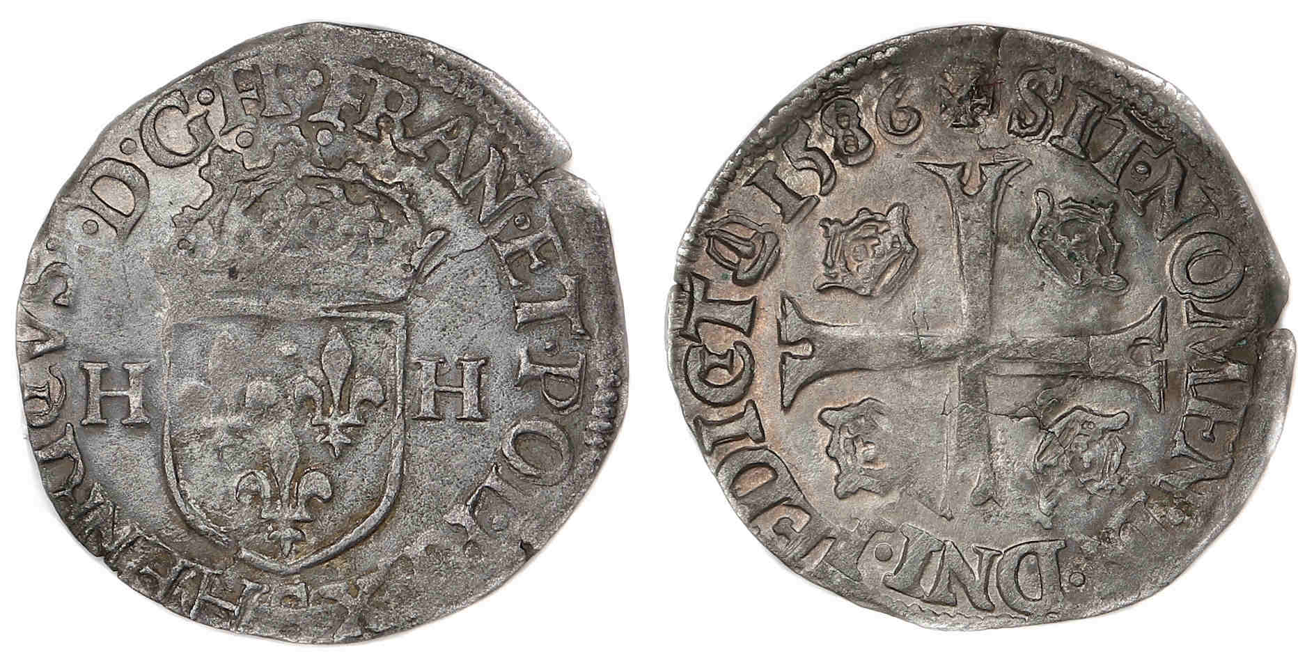 HENRI III DOUZAIN 1586 TROYES