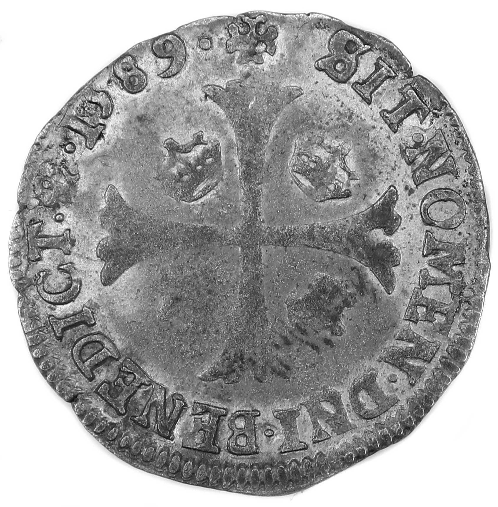 HENRI III DOUZAIN 1589 ST LO REVERS