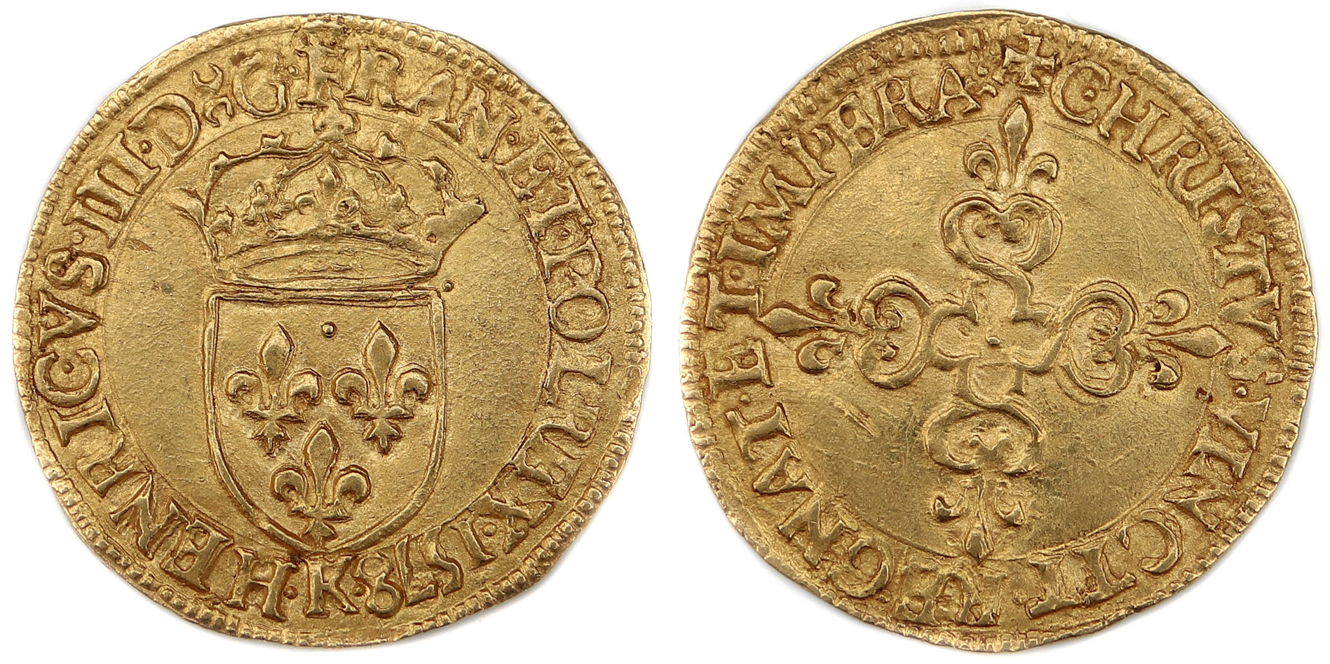 HENRI III ECU OR 1578 BORDEAUX