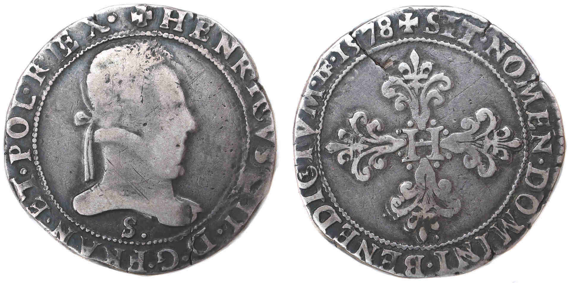 HENRI III FRANC 1578 TROYES