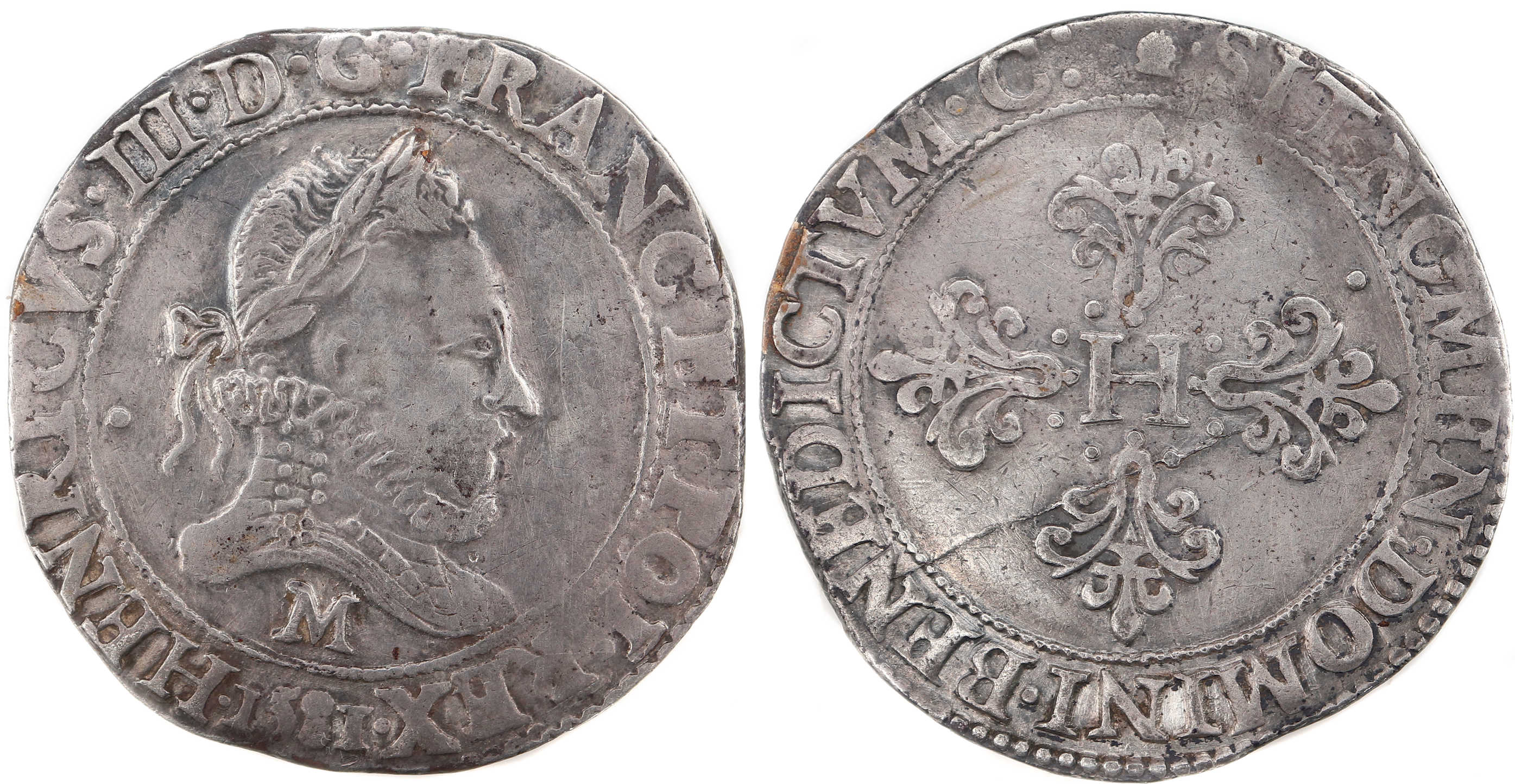 Monnaies royales francaises HNERI III FRANC 1581 TOULOUSE