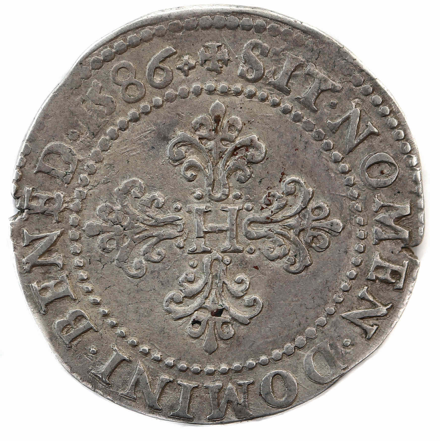 HENRI III FRANC 1586 POITIERS REVERS