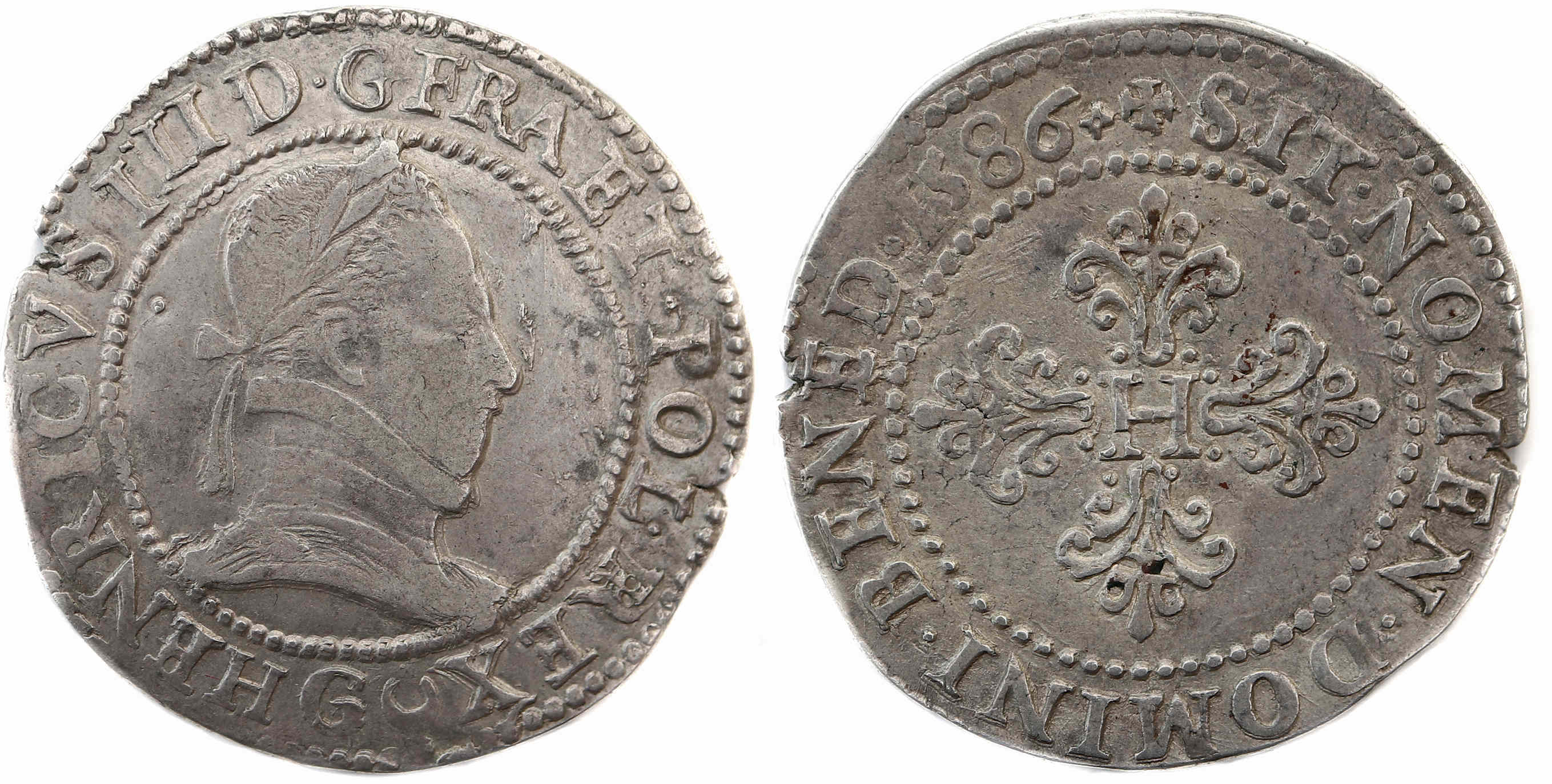 HENRI III FRANC 1586 POITIERS