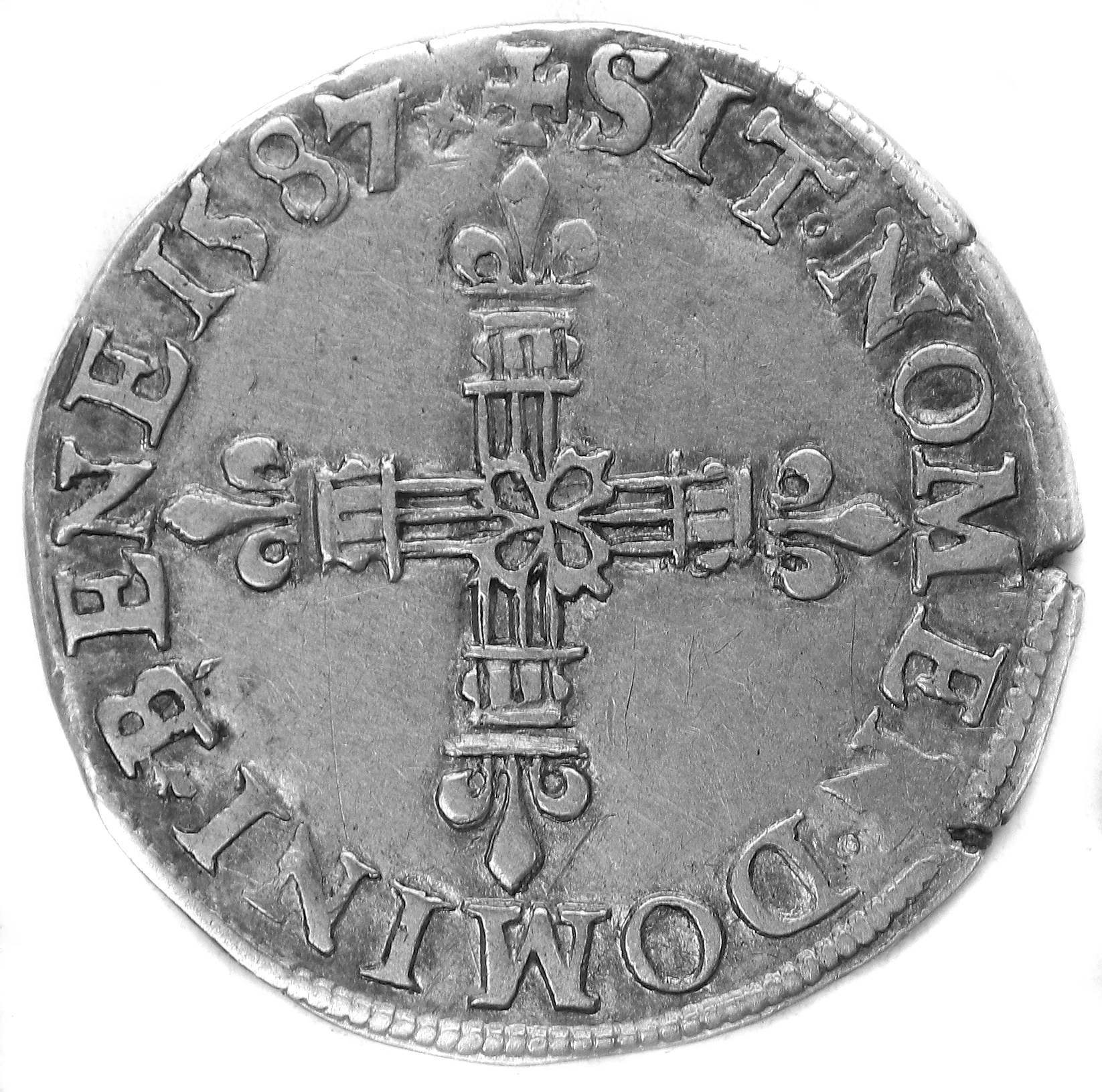 HENRI III HUITIEME ECU 1587 POITIERS REVERS