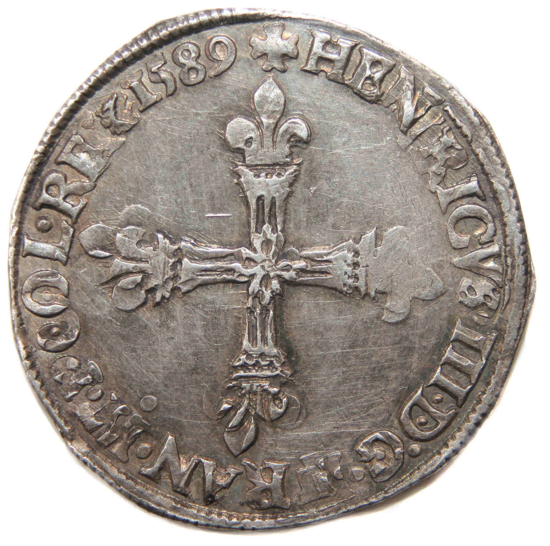 HENRI III QUART ECU 1589 PARIS DROIT