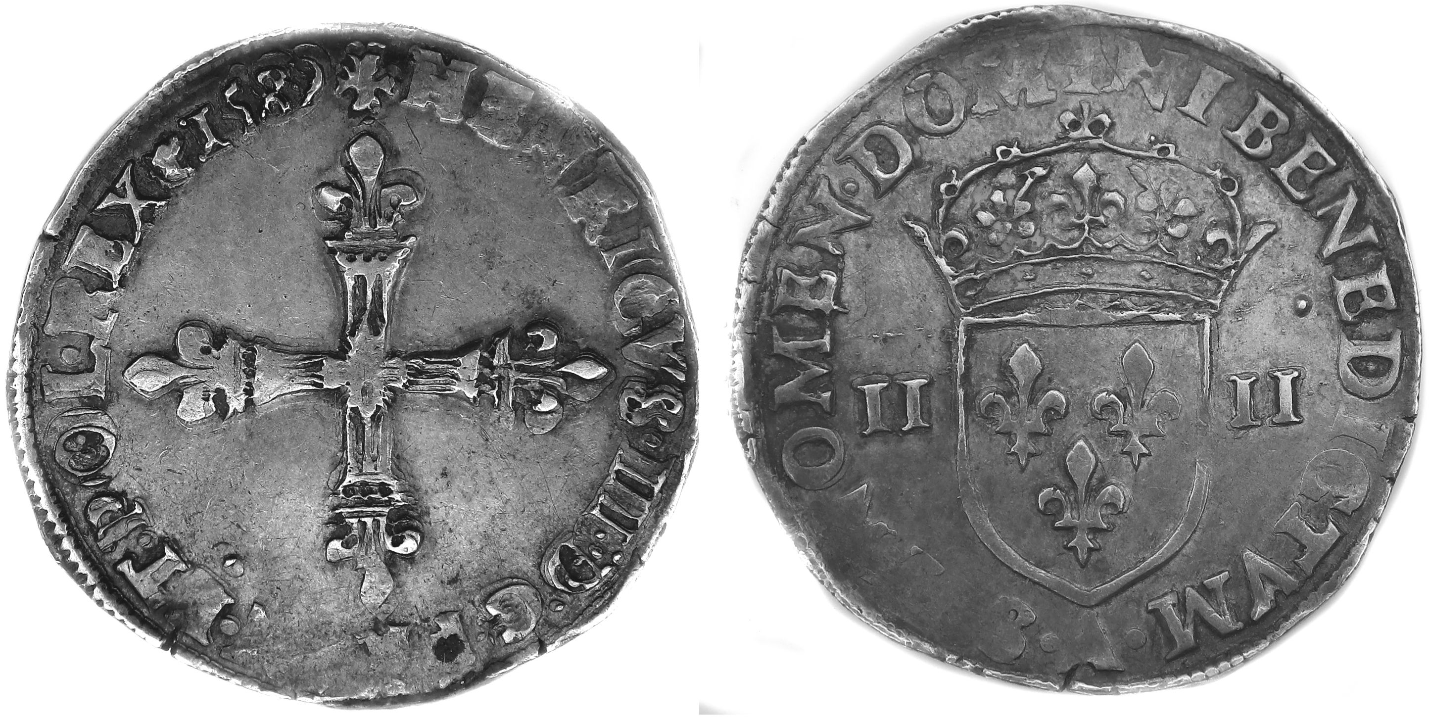 henri III QUART ECU 1589 PARIS