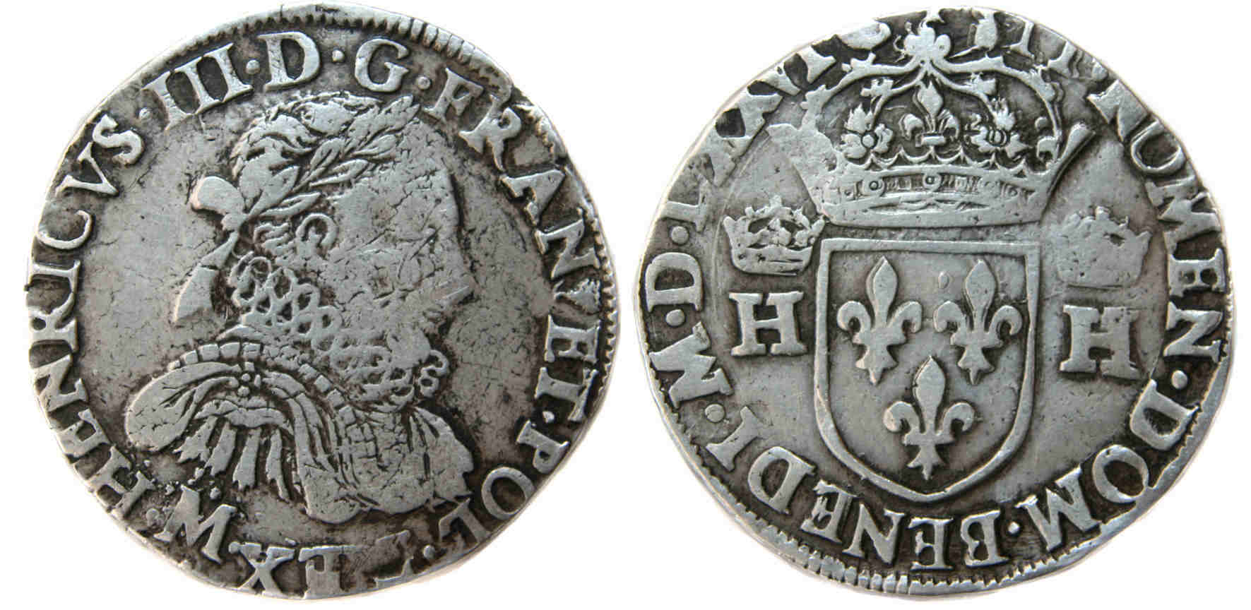 Monnaies royales francaises HENRI III TESTON 1576 TOULOUSE