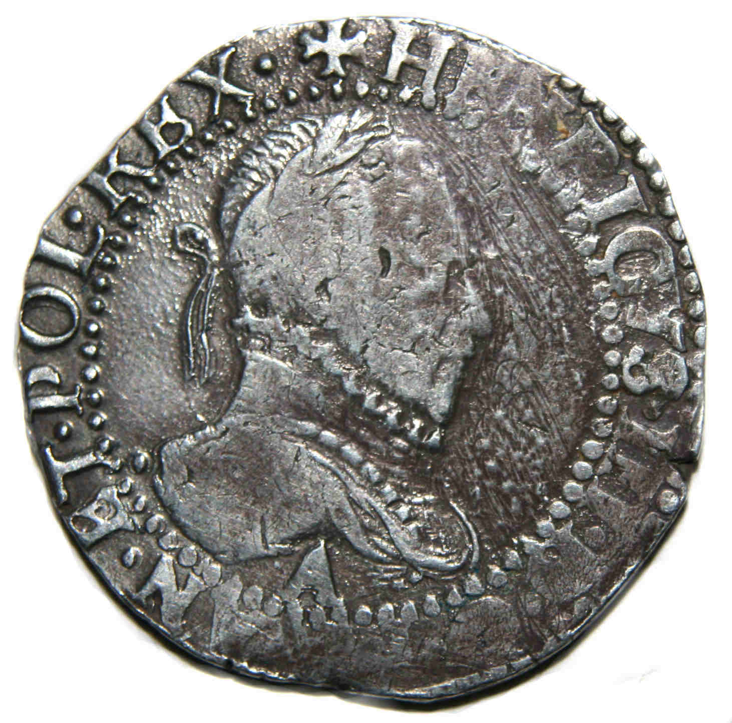 Monnaies royales francaises-HENRI III-demi franc-1587-A-droit