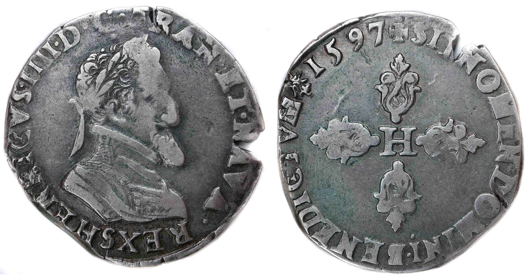HENRI IV DEMI FRANC 1597 TROYES