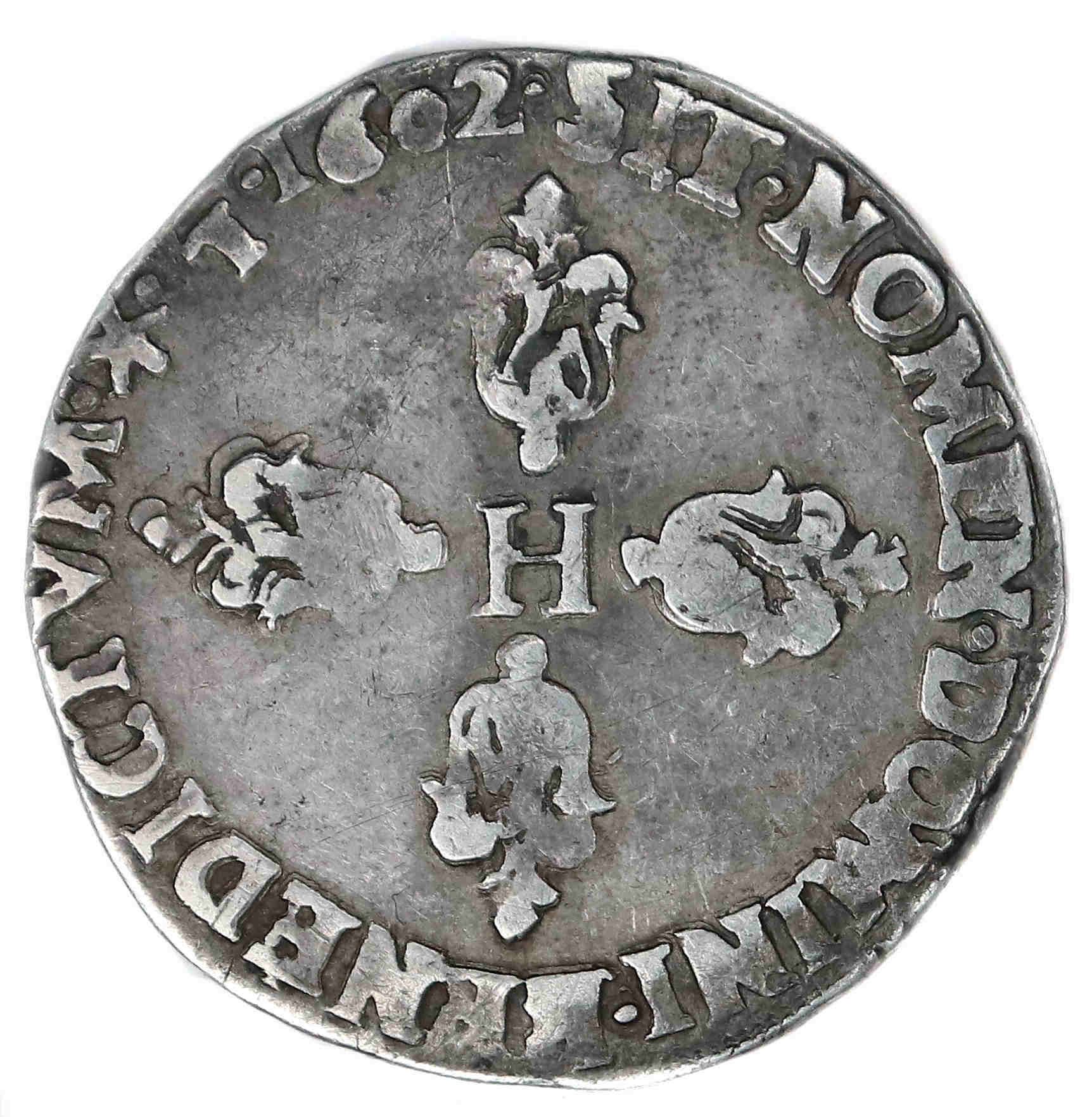 HENRI IV DEMI FRANC 1602 MONTPELLEIR REVERS