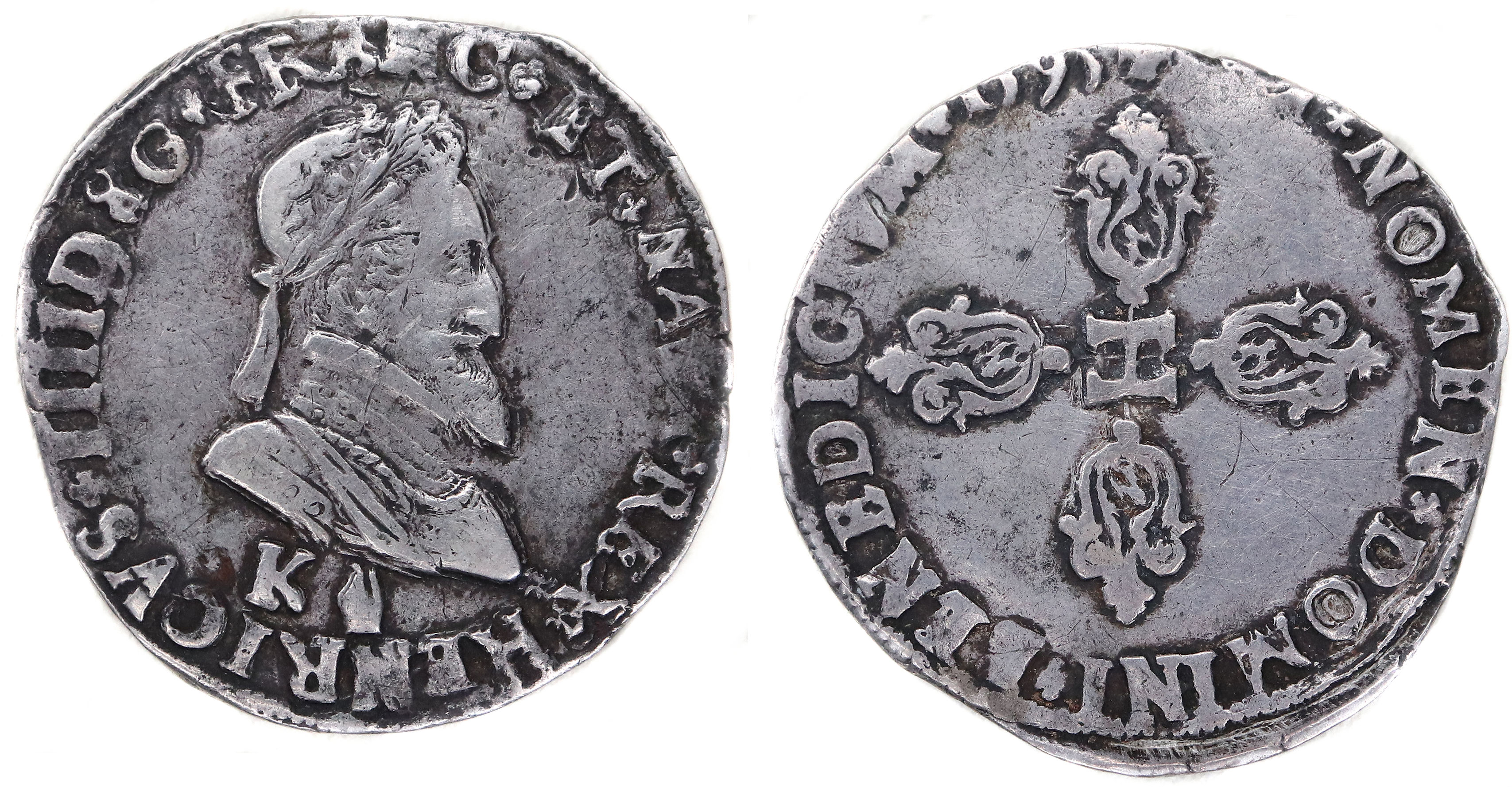 HENRI IV DEMI FRANC 1595 BORDEAUX