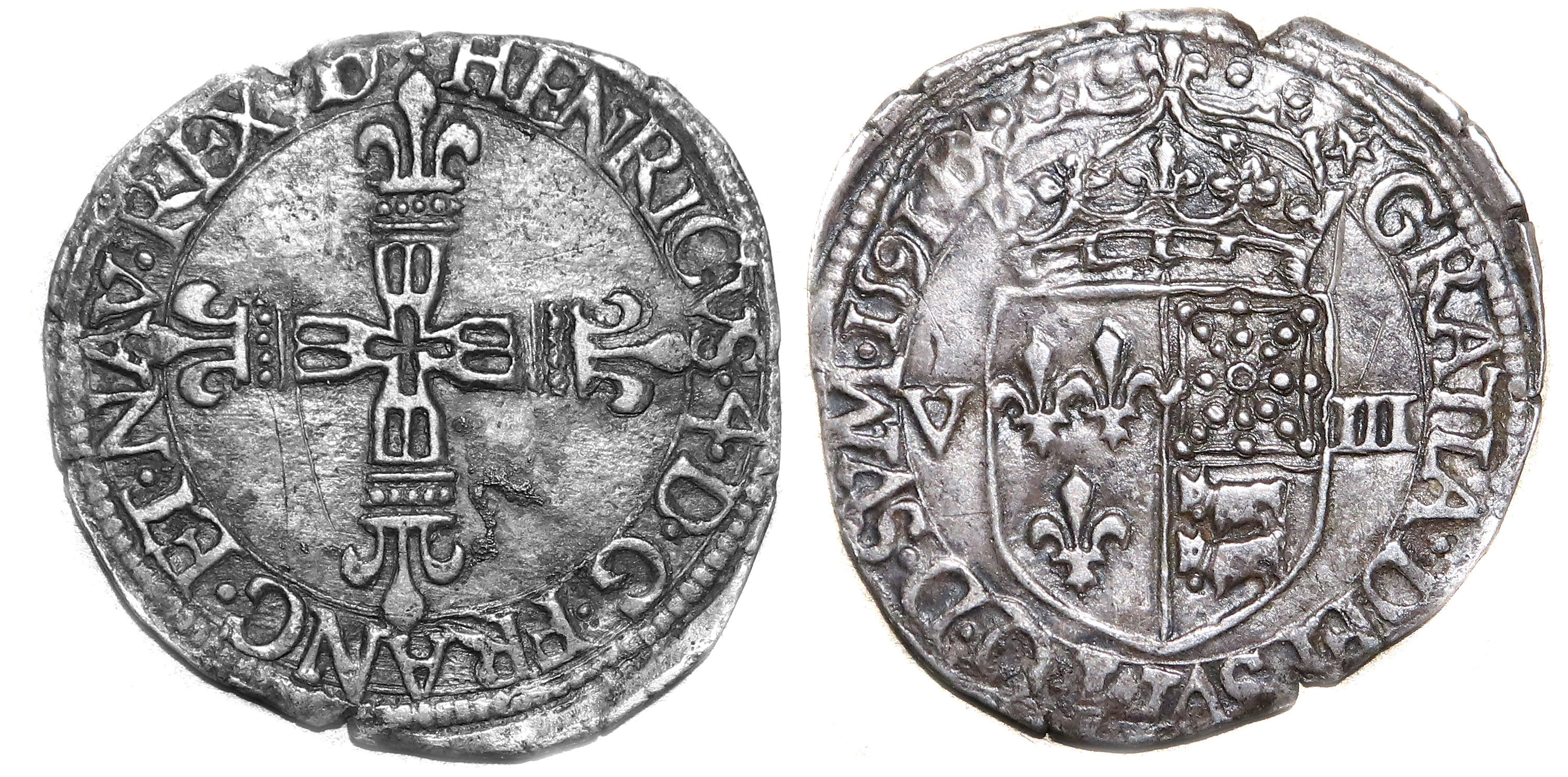 HENRI IV HUITIEME ECU 1591 MORLAAS