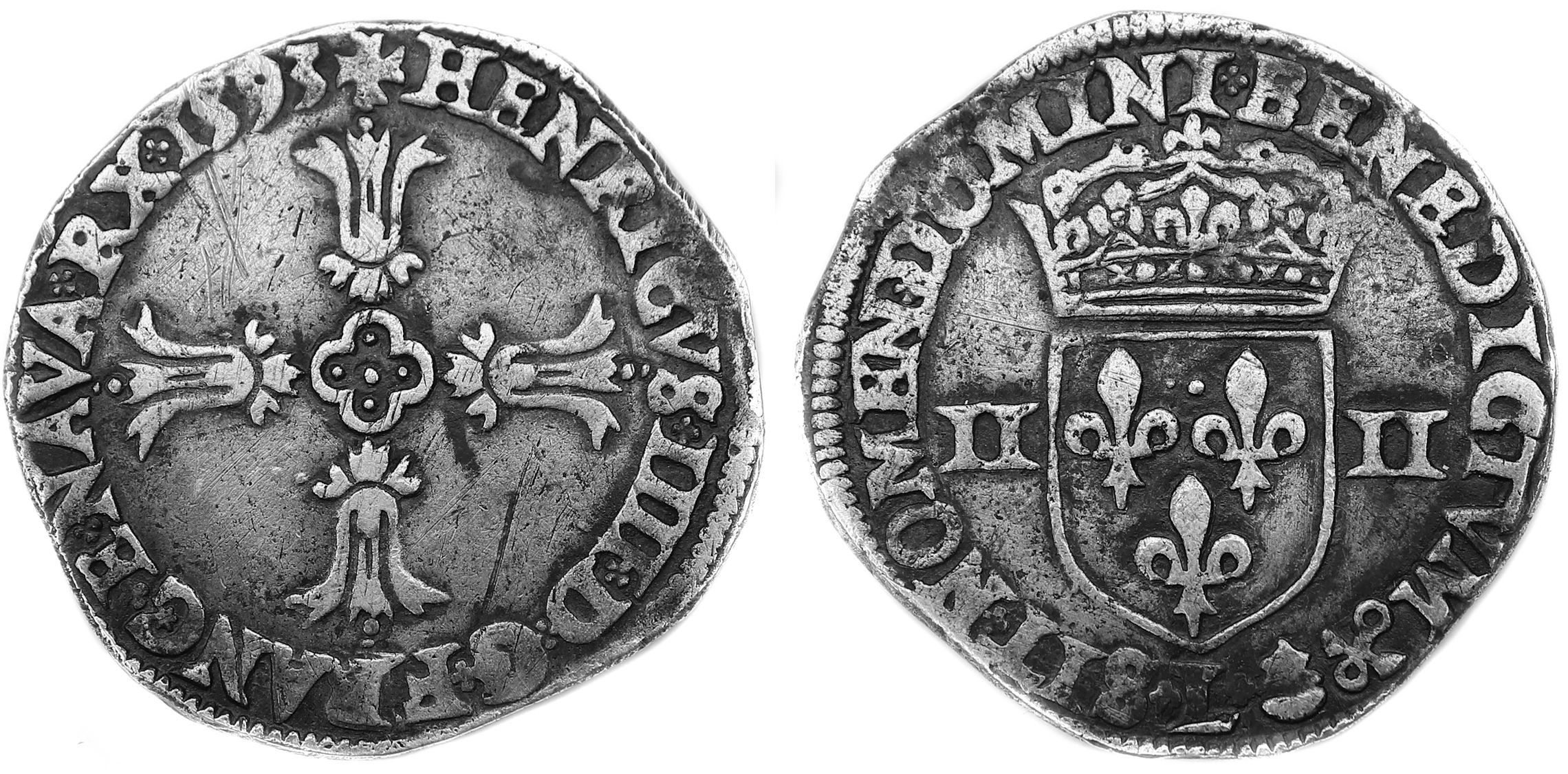 HENRI IV QUART ECU 1593 BAYONNE