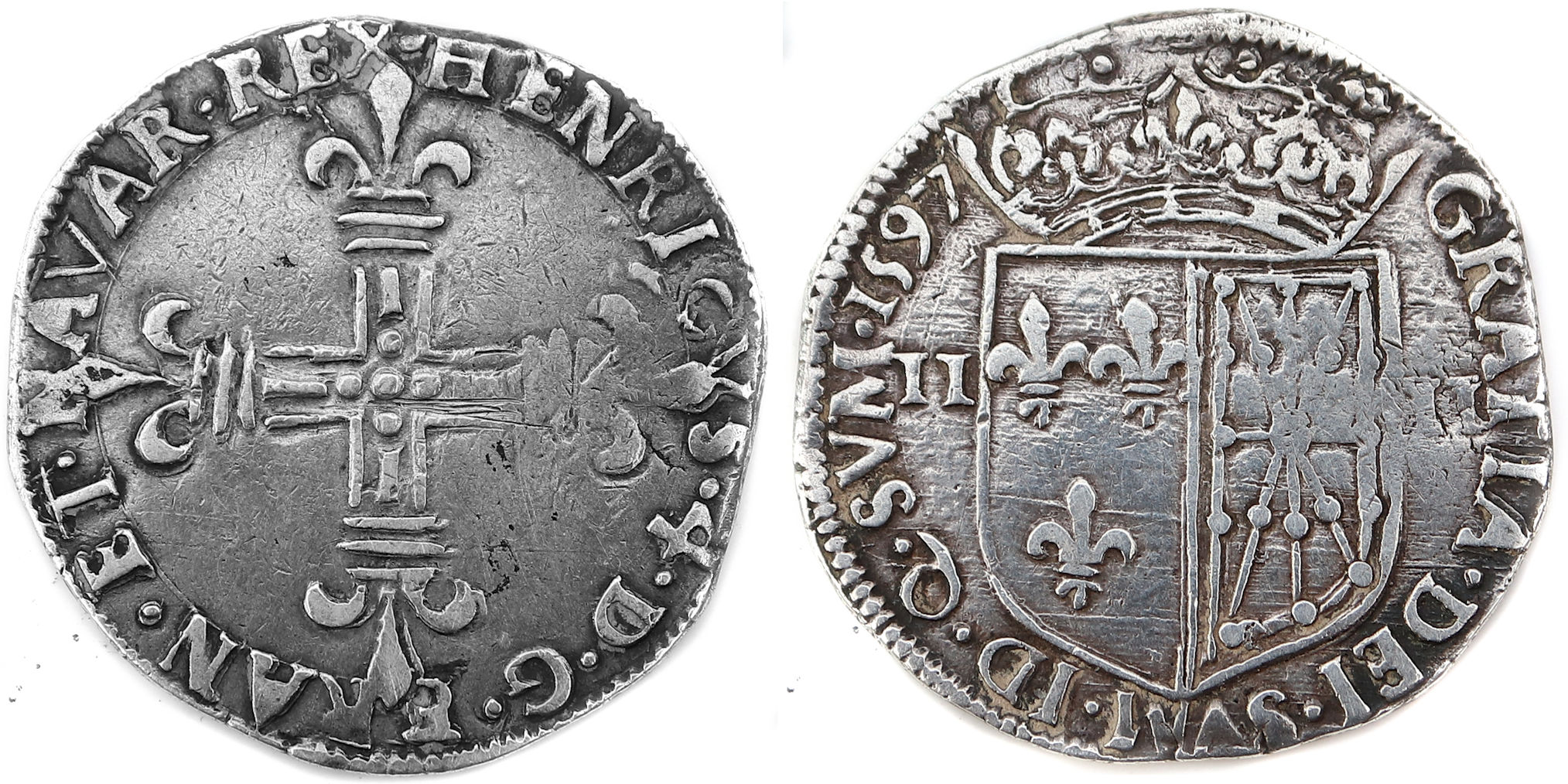 HENRI IV QUART ECU 1597 ST PALAIS