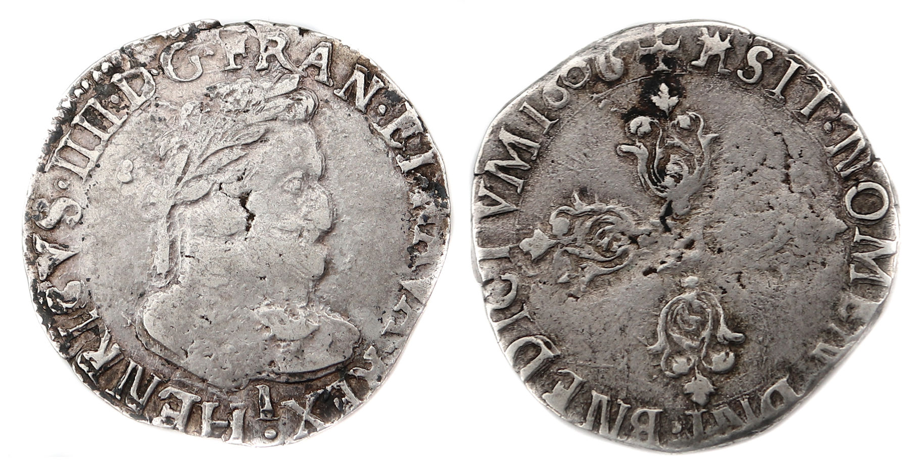 Monnaies royales francaises-HENRI III-demi franc-1606-LIMOGES