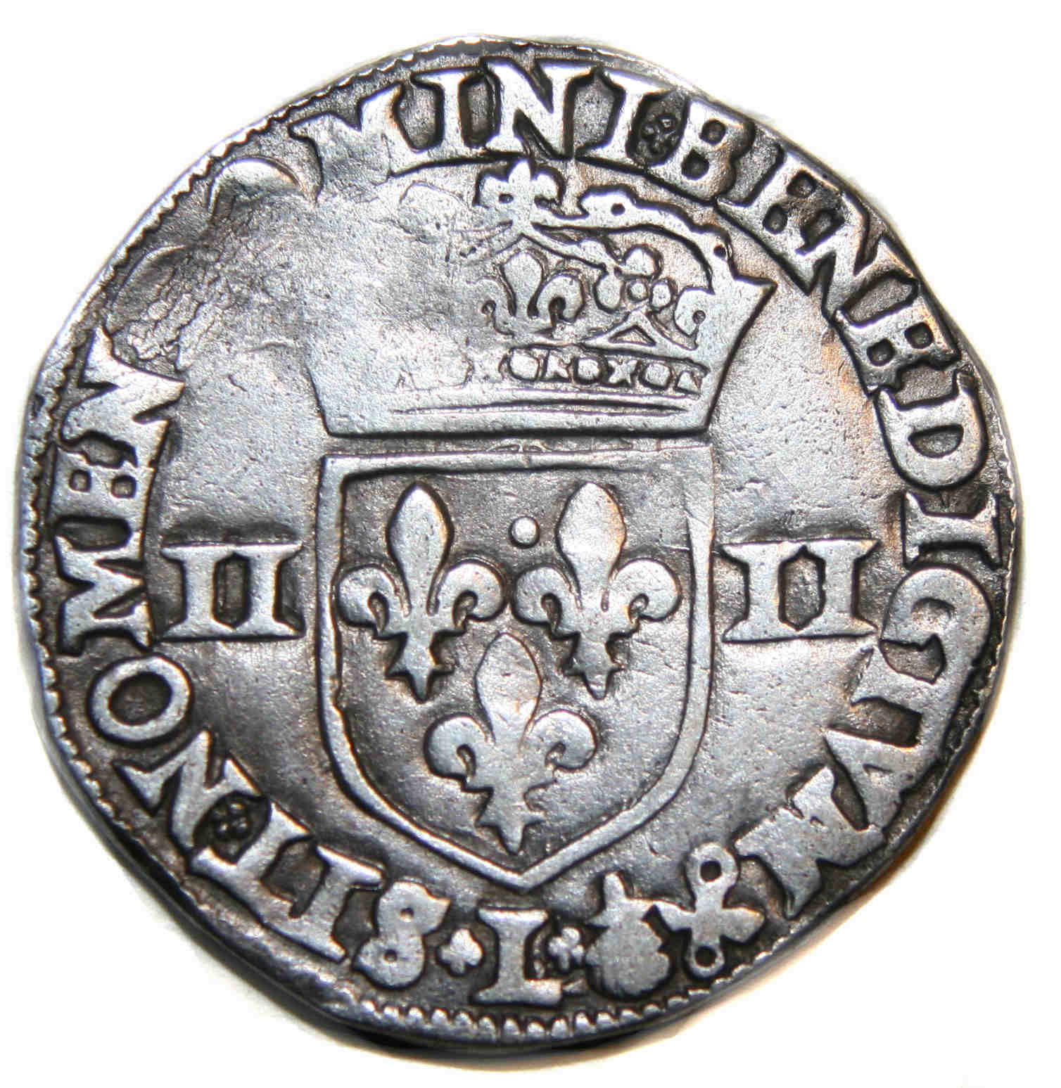 Monnaies royales-HENRI IV-quart écu-1592-BAYONNE-revers