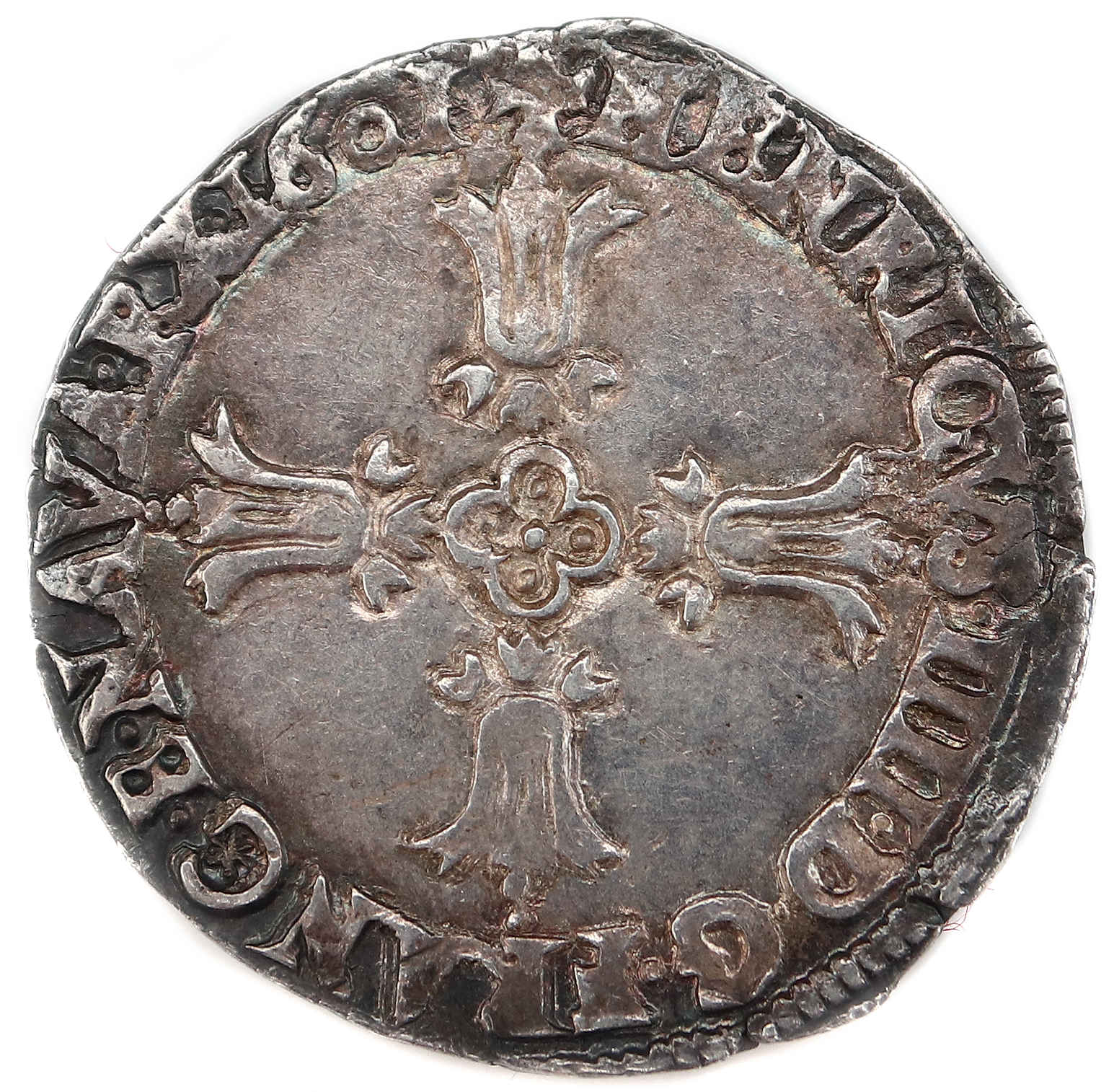 Monnaies royales-HENRI IV-quart écu-1601-Bayonne-droit