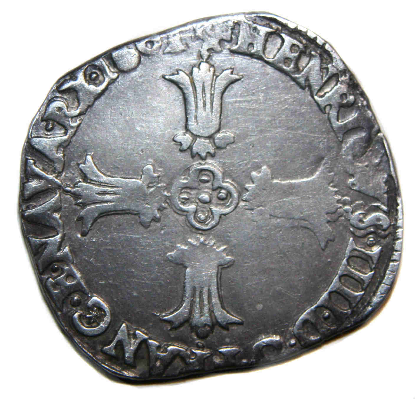 Monnaies royales d'HENRI IV-quart d'écu-1601-BAYONNE-droit2