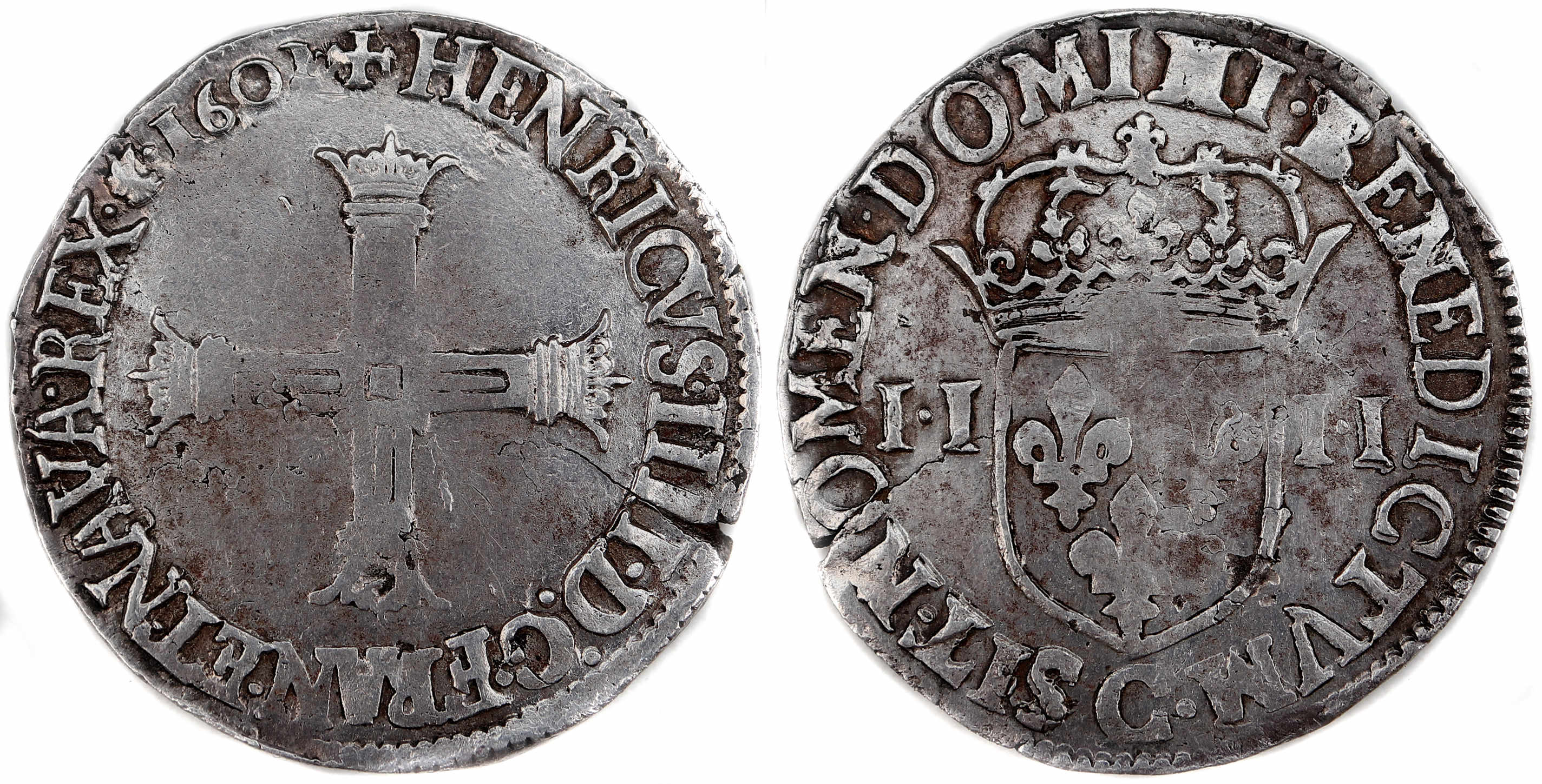 Monnaies royales-HENRI IV-quart d'écu-1602